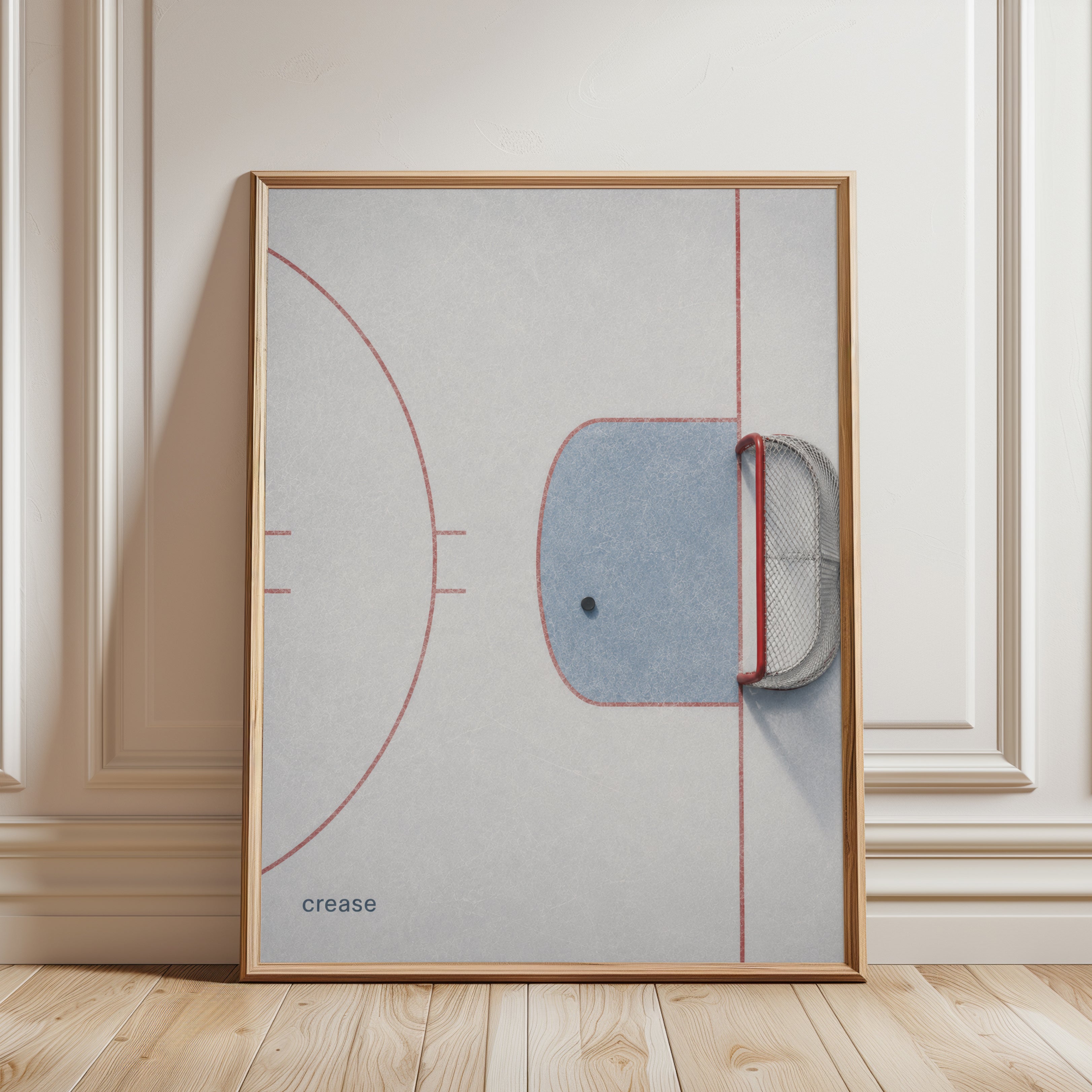 Hockey Wall Art – Ice Rink Print - framed detail