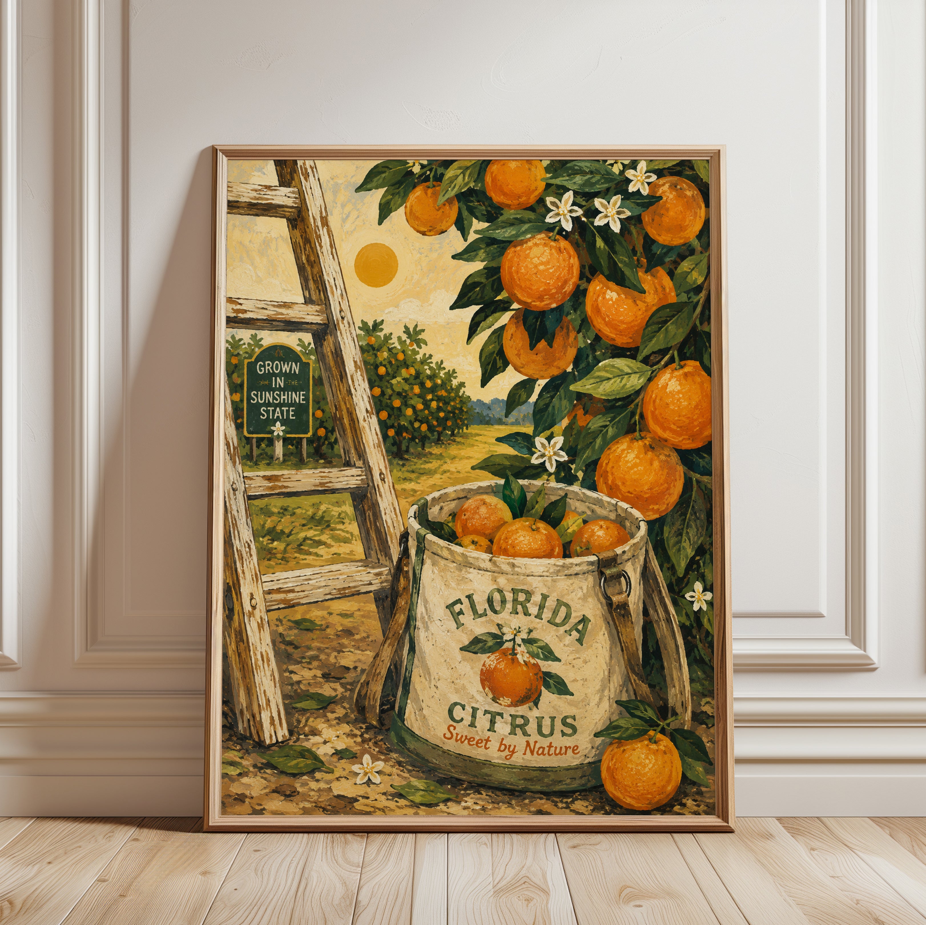 Florida Citrus Poster - framed detail