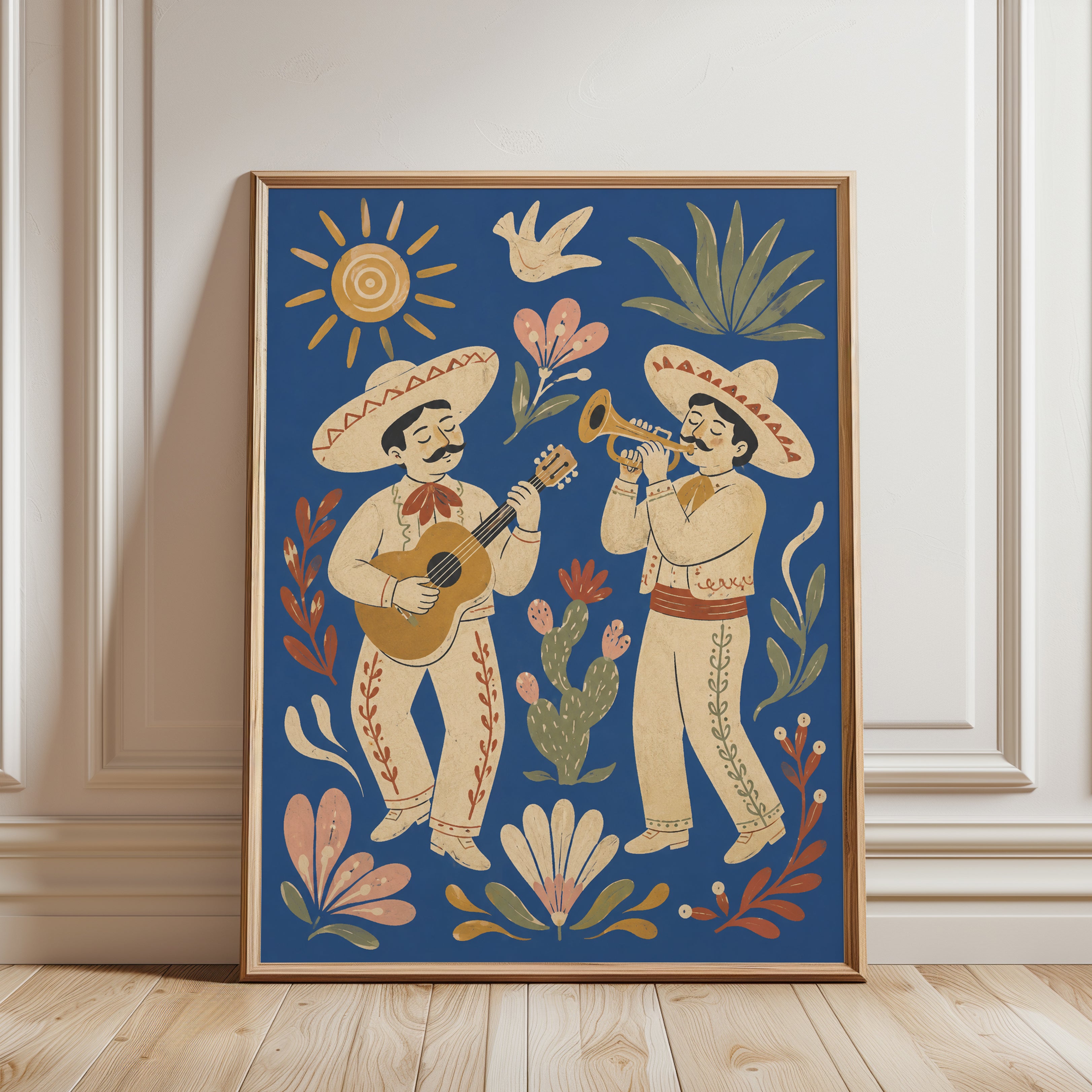 Mexican Folk Art Print - framed detail