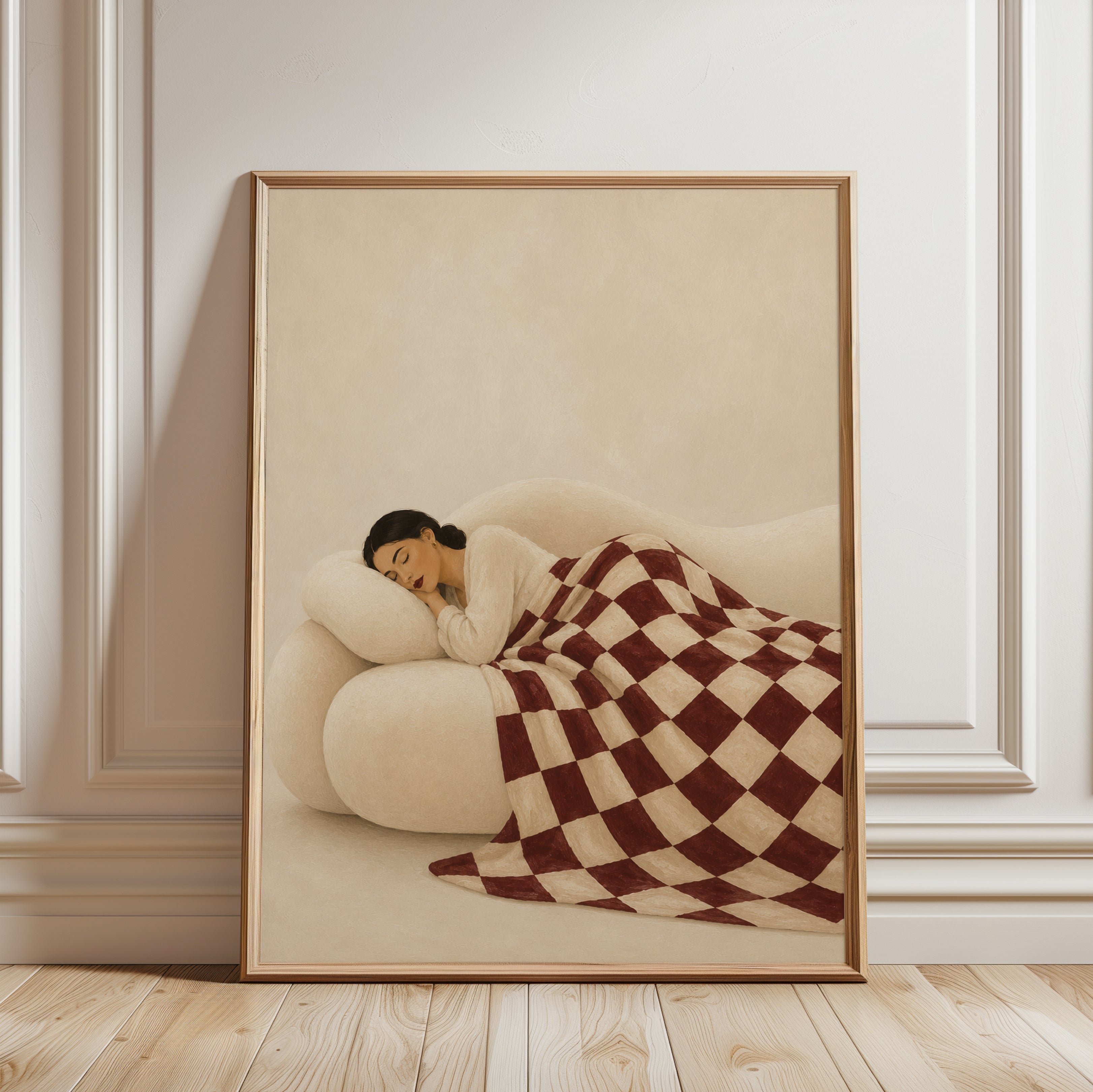 Sleeping Woman Wall Art - framed detail