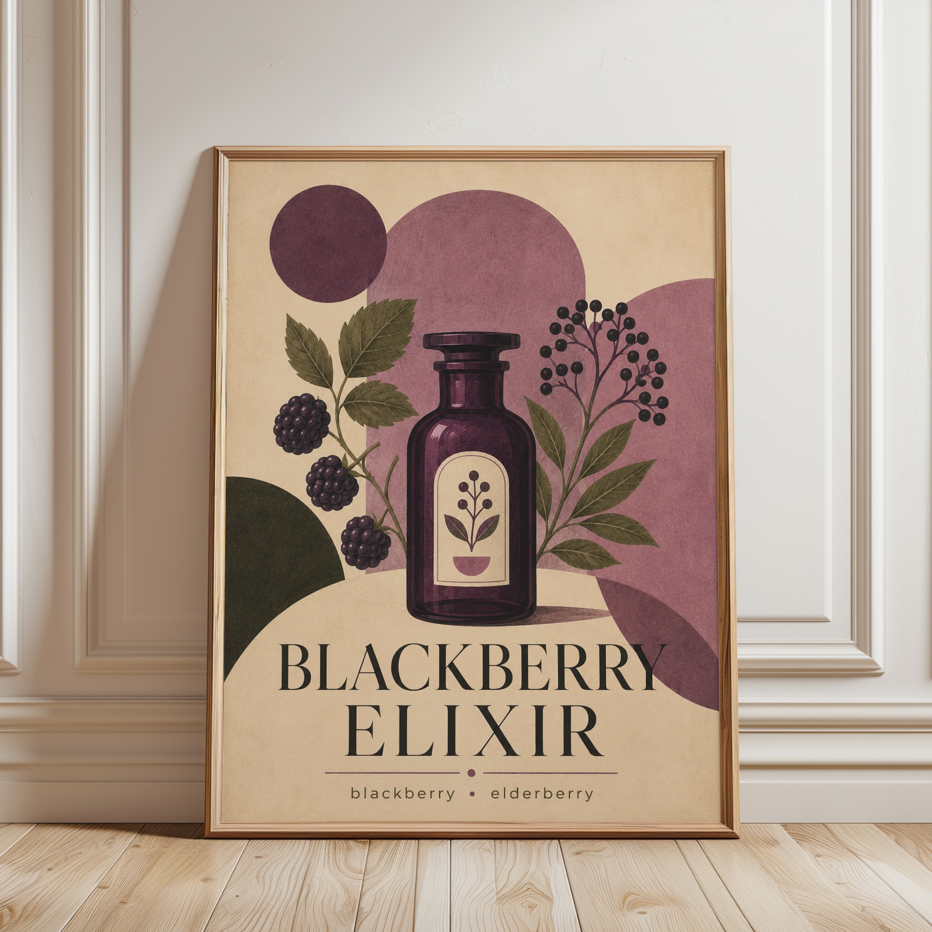 Blackberry Elixir Botanical Print - framed detail