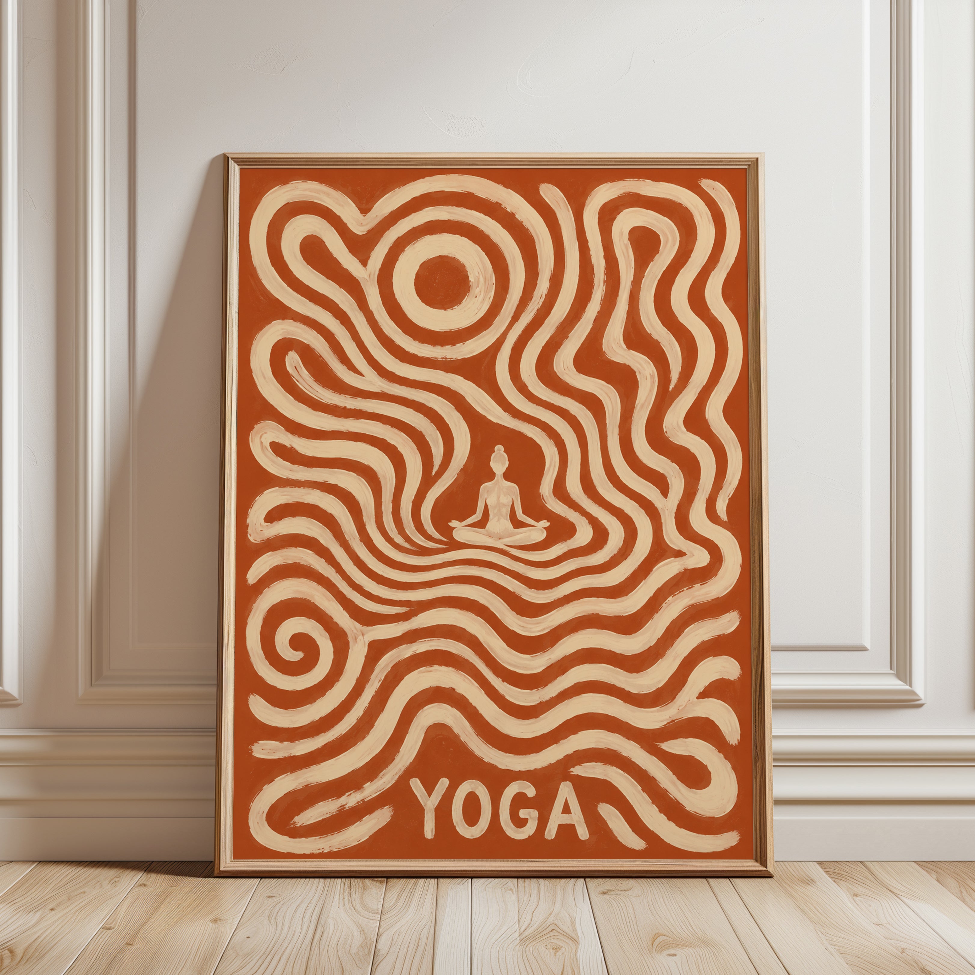 Yoga Wall Art – Meditation Room Decor - framed detail
