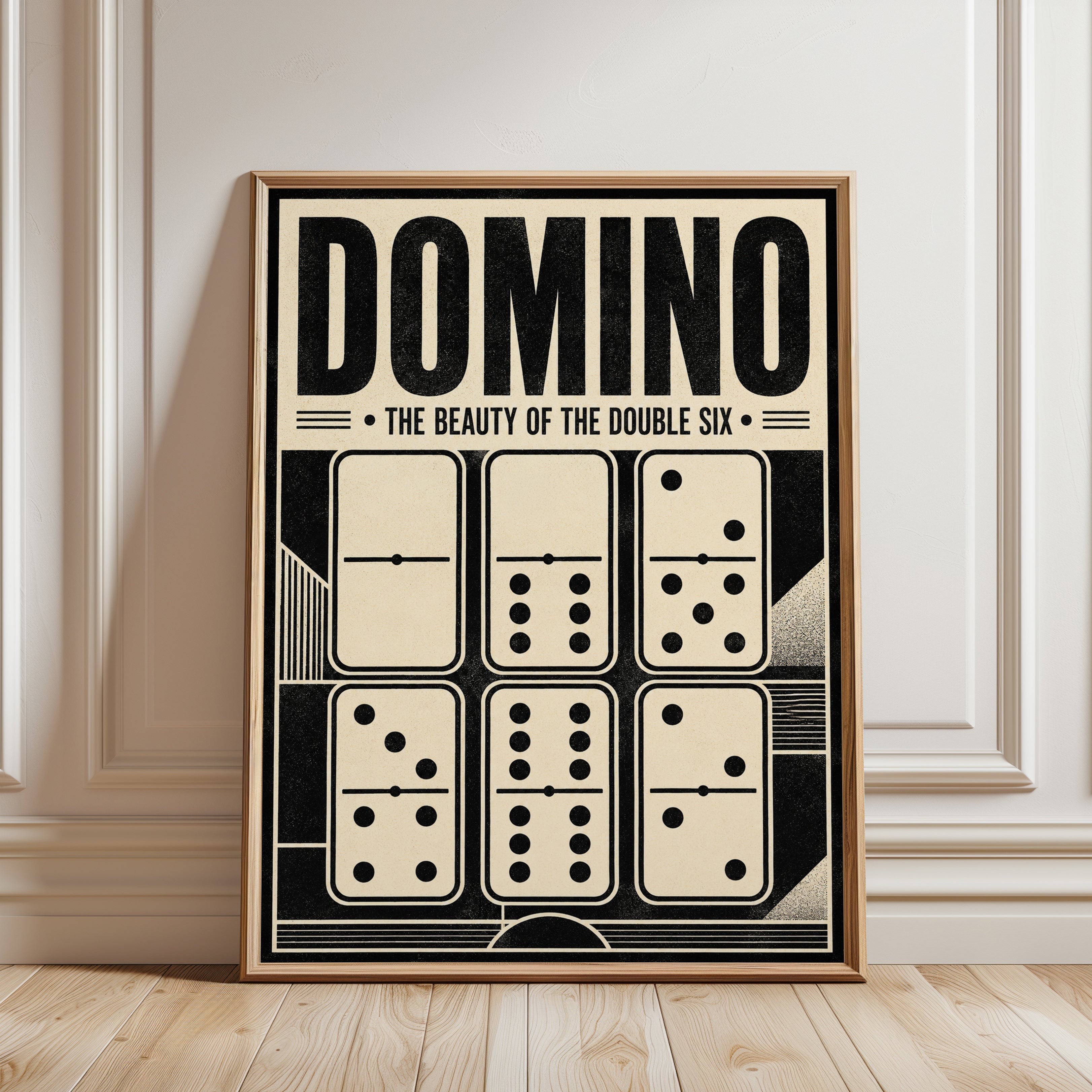 Domino Wall Art – Vintage Game Room Print - framed detail