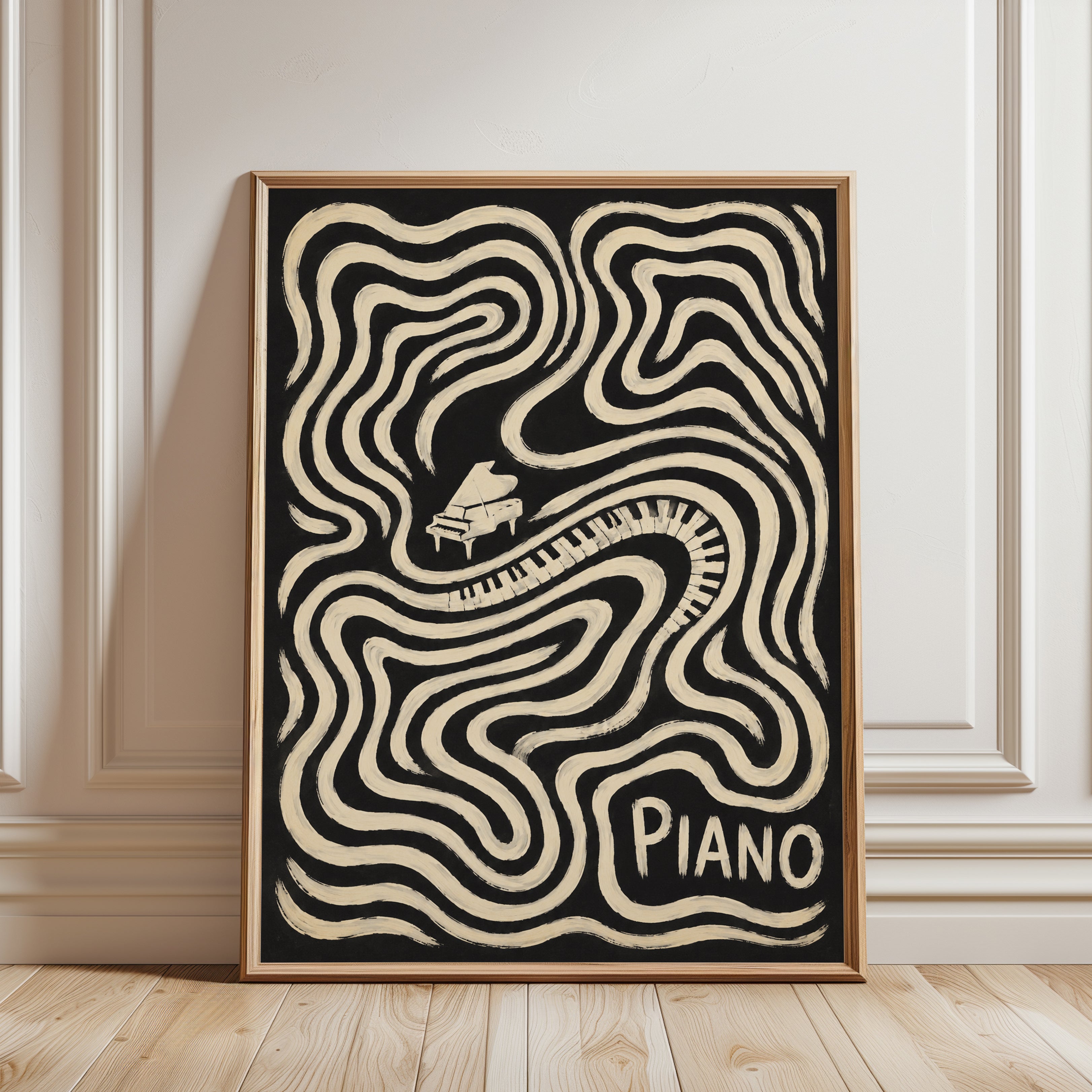 Piano Wall Art – Music Room Decor - framed detail