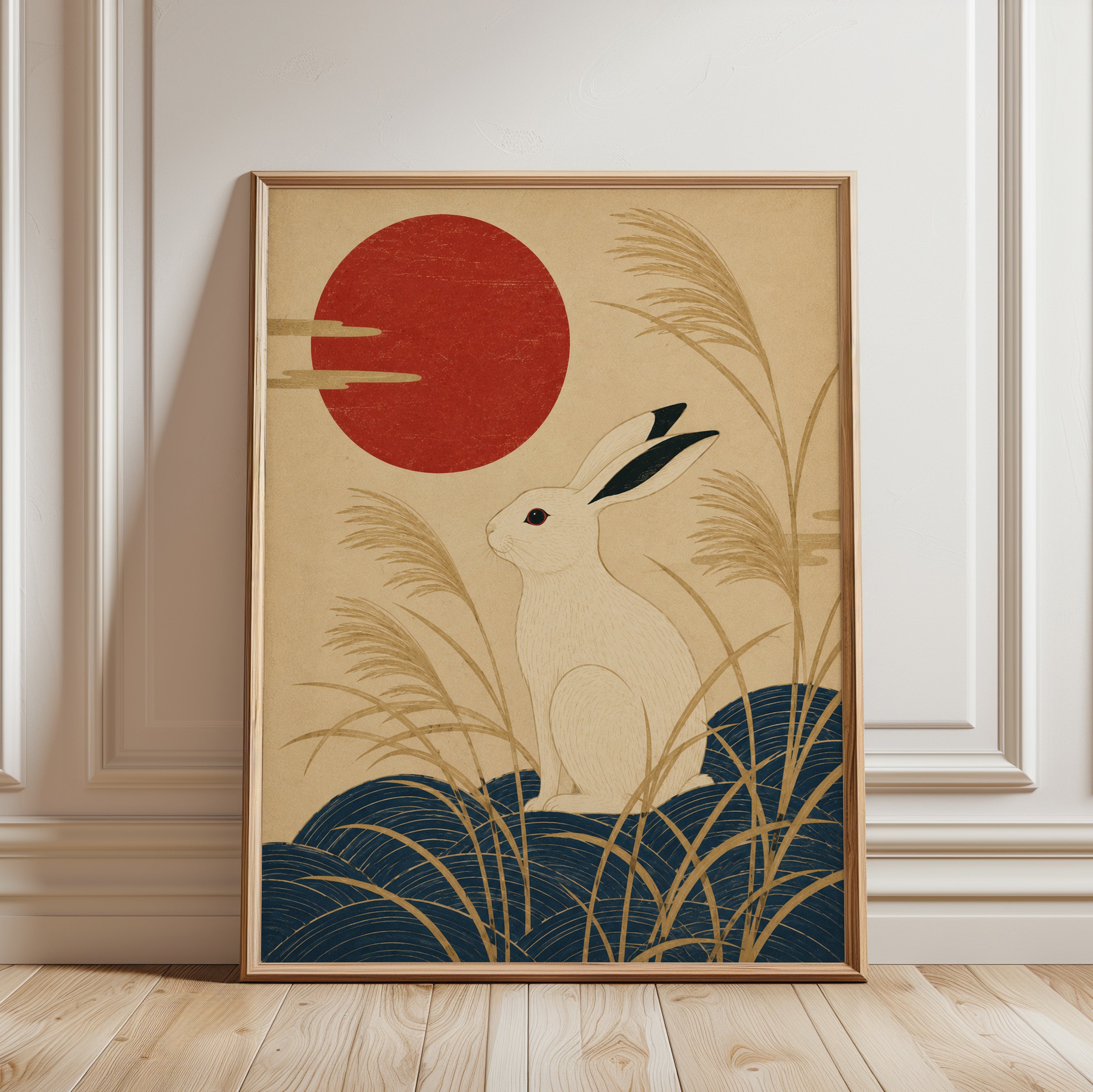Moon Rabbit Art Print - framed detail
