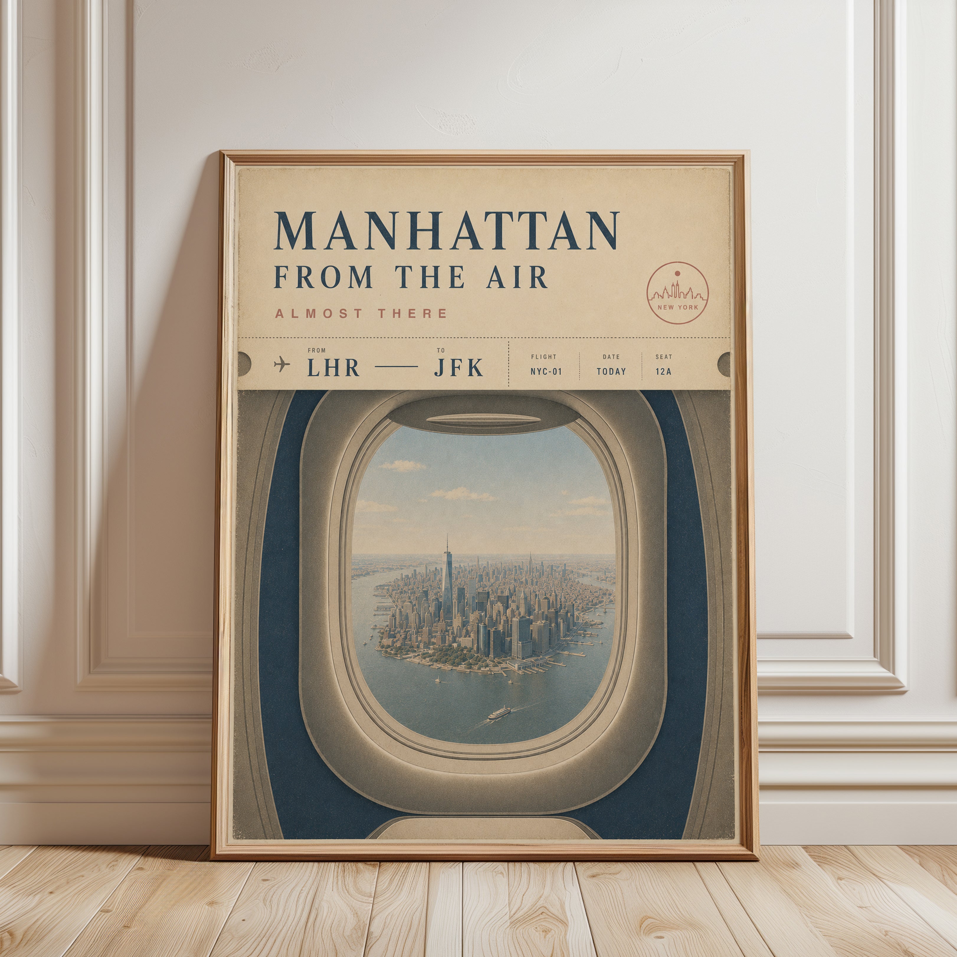 Manhattan Travel Poster - framed detail