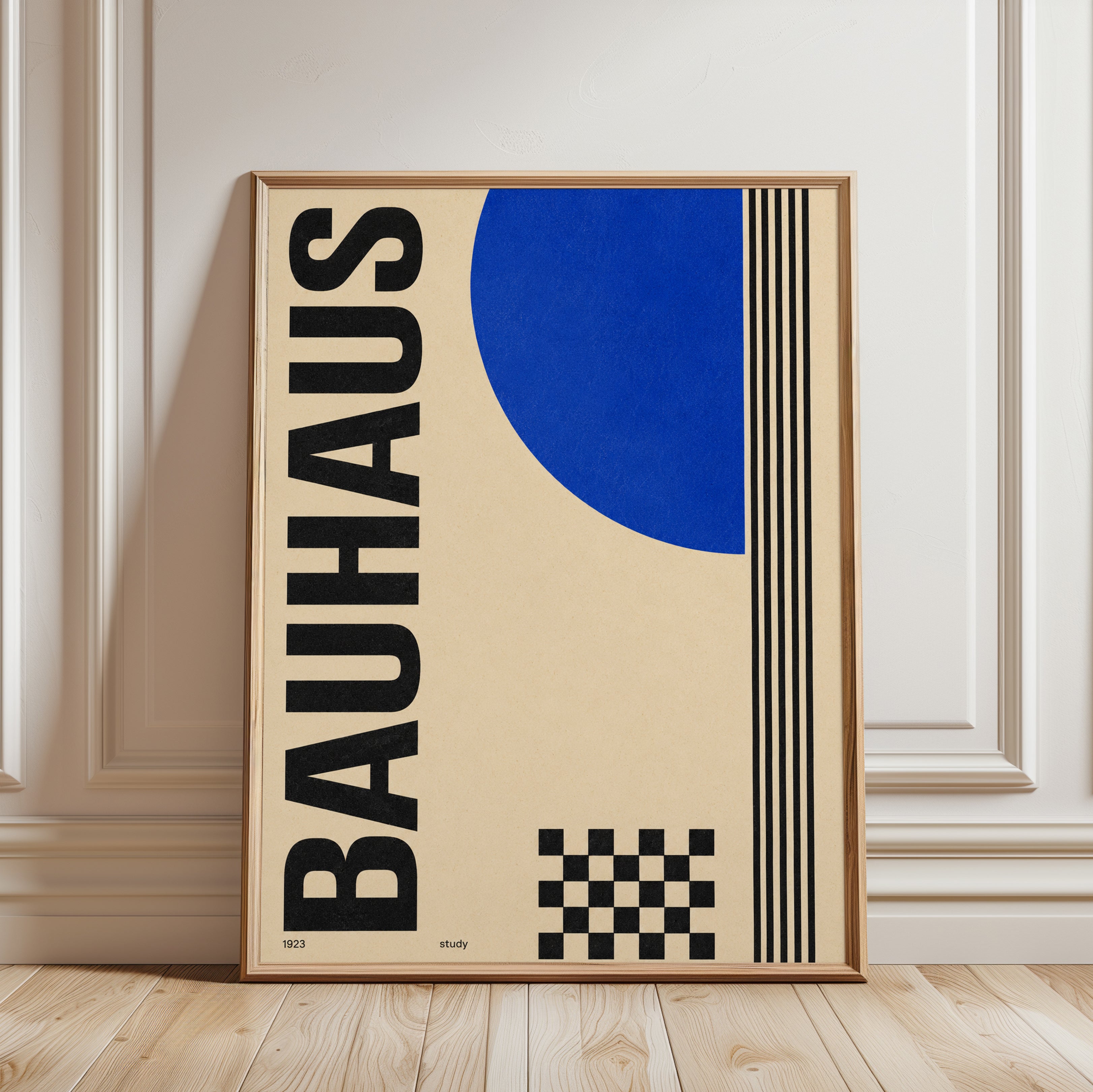 Bauhaus Art Print – Geometric Modernism - framed detail
