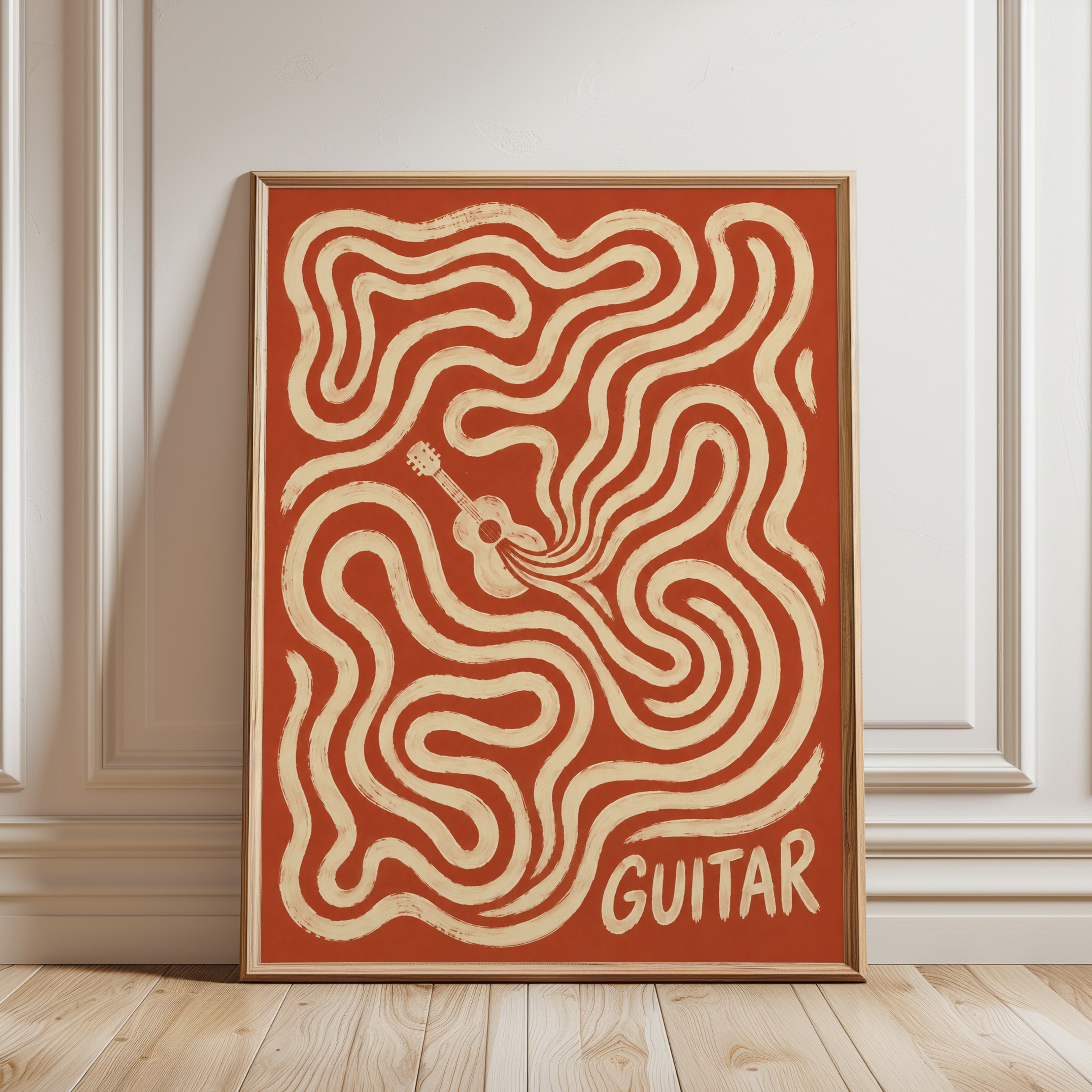 Guitar Wall Art – Music Room Decor - framed detail
