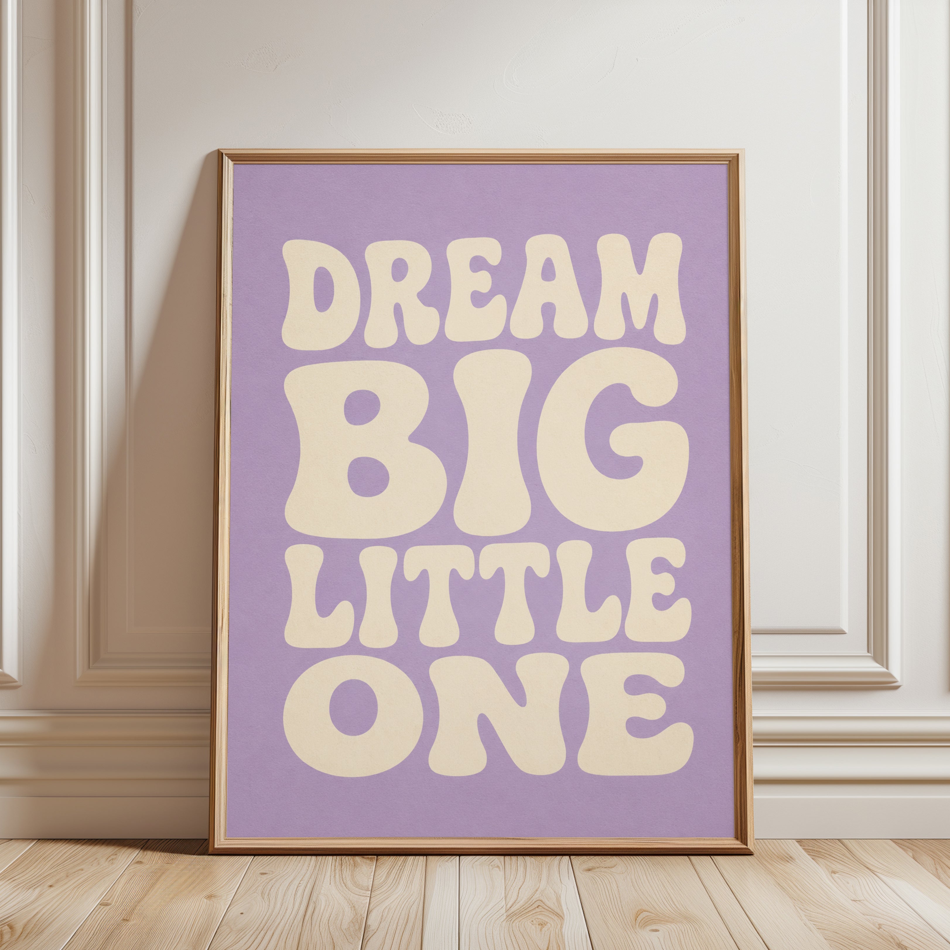 Nursery Wall Art: Dream Big Little One - framed detail