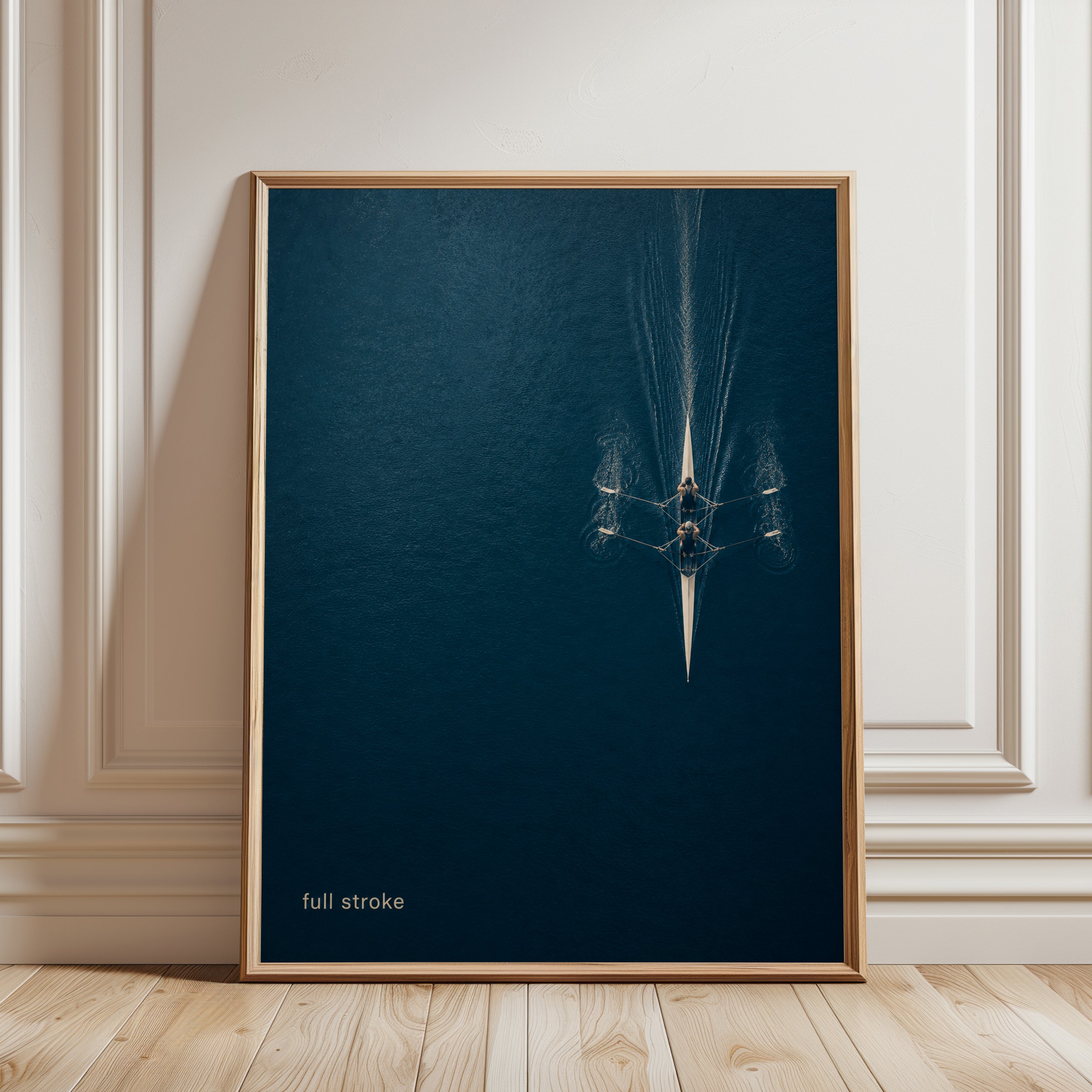 Rowing Wall Art – Minimalist Sports Print - framed detail