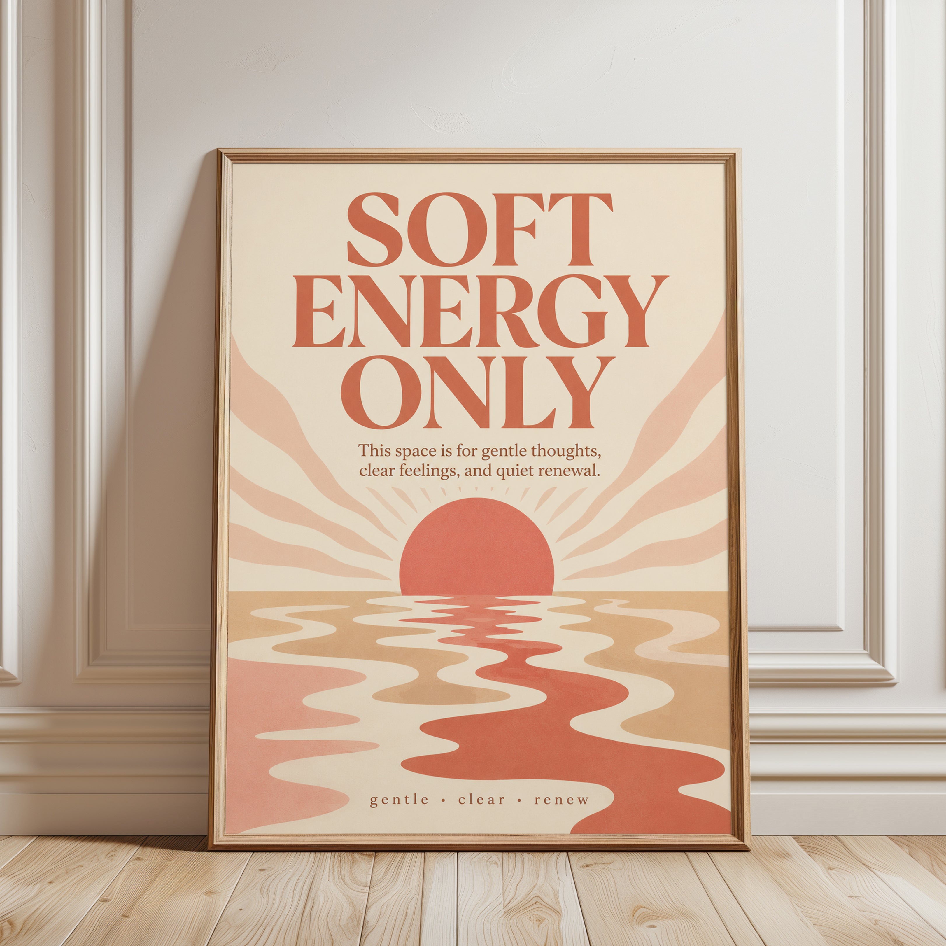 Mindfulness Wall Art – Soft Energy Print - framed detail