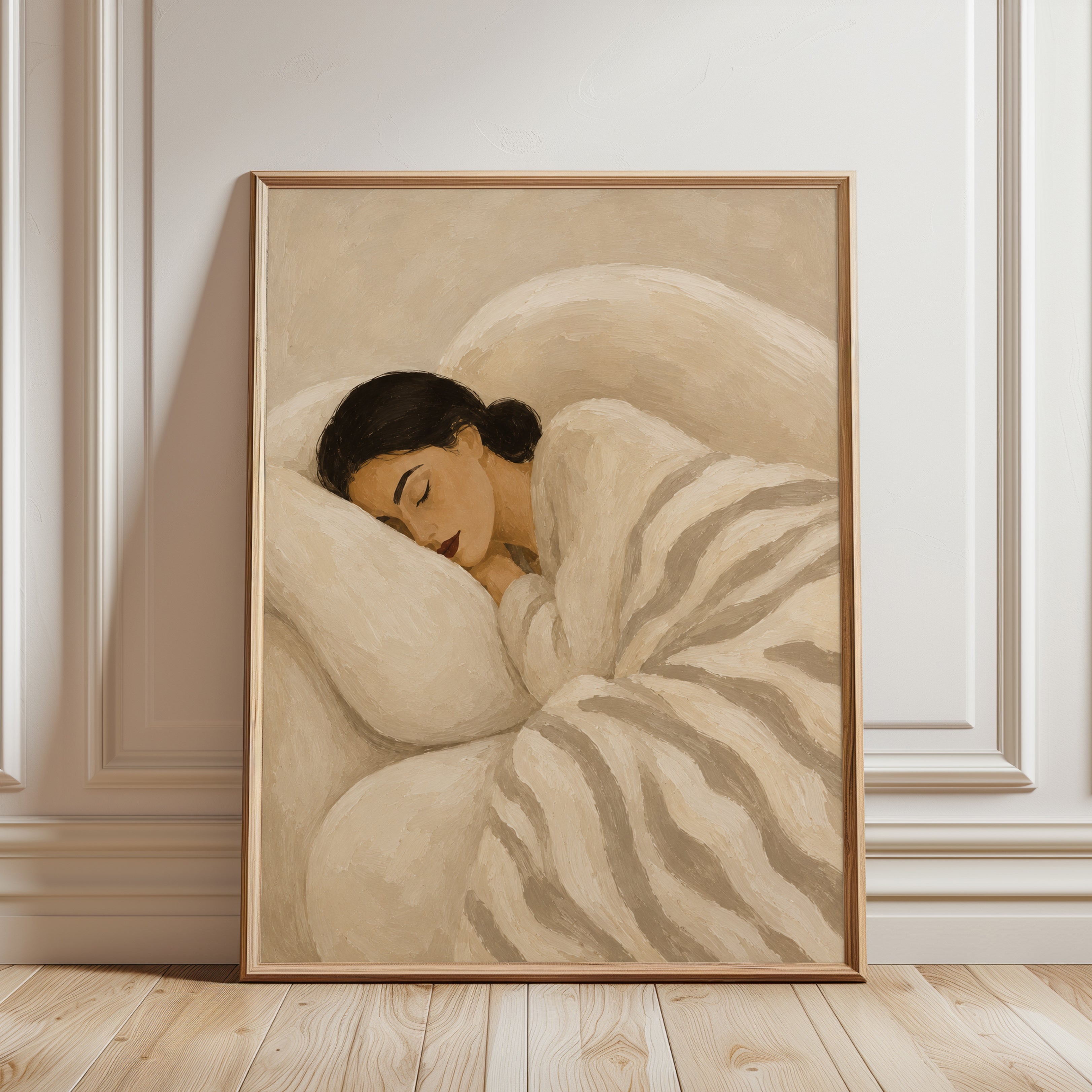 Woman Sleeping Art Print - framed detail