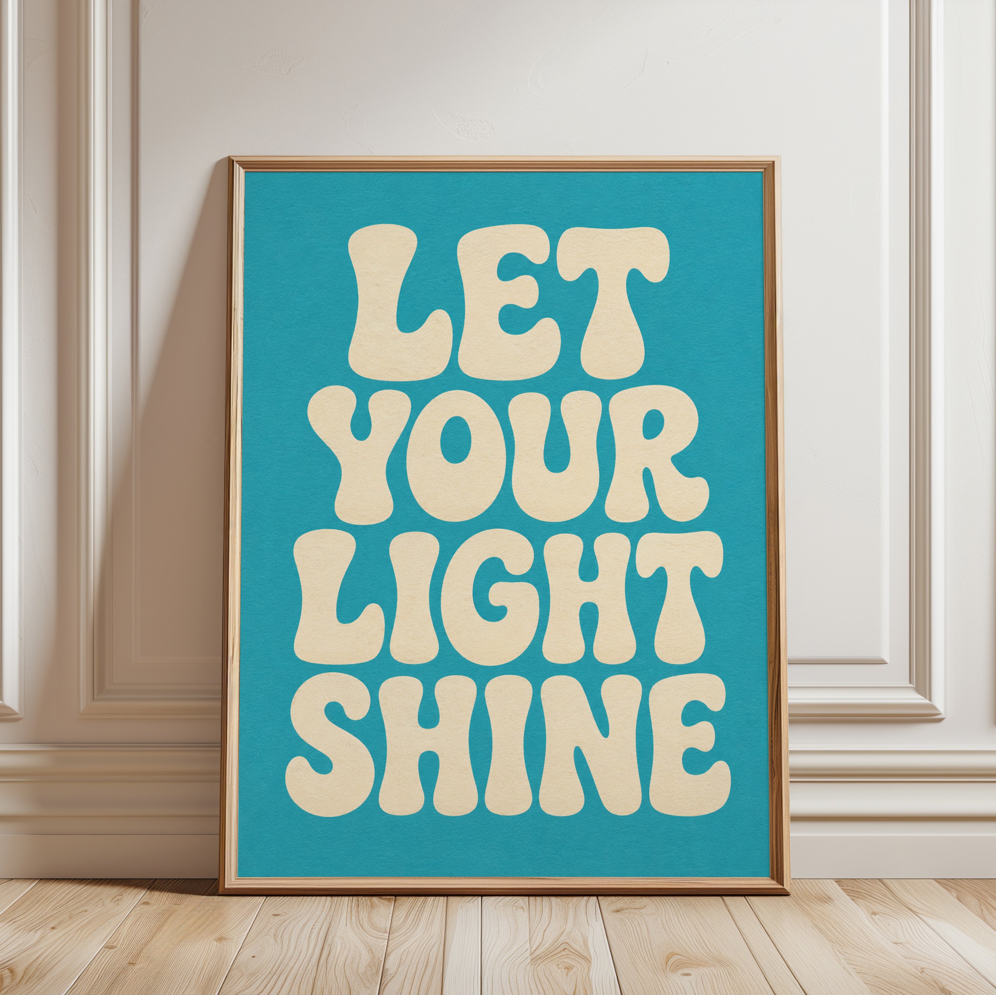 Motivational Wall Art: 70s Retro Typography - framed detail