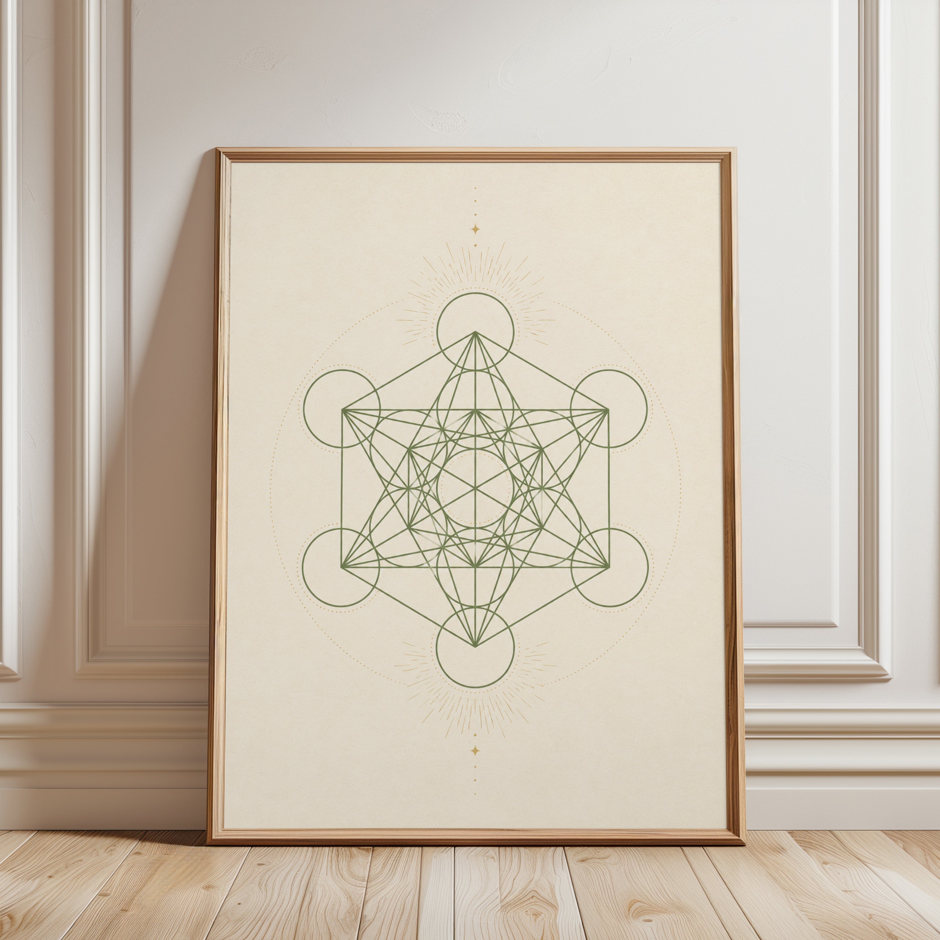 Metatron's Cube Print - framed detail