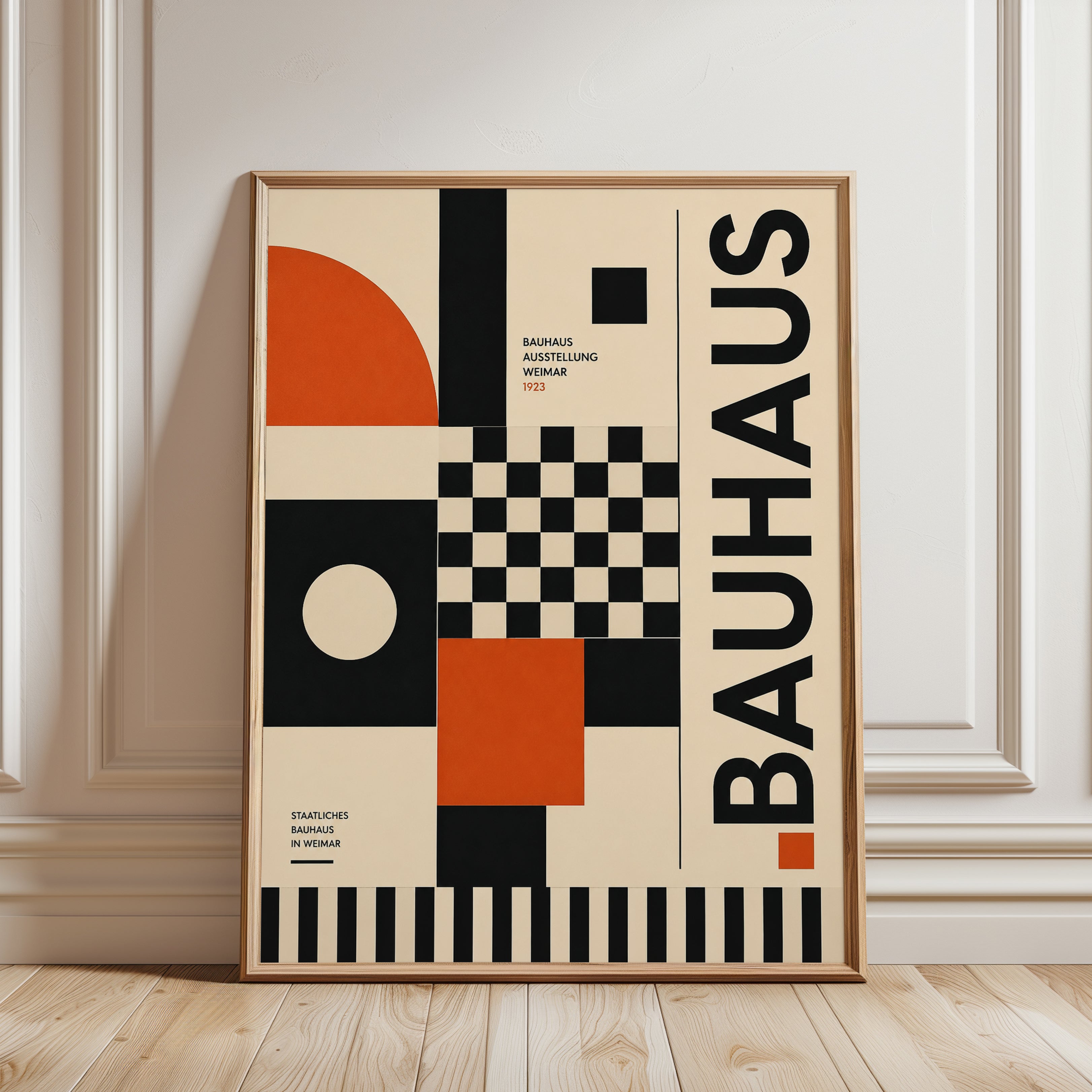 Bauhaus Wall Art Print: 1923 Geometric Design - framed detail