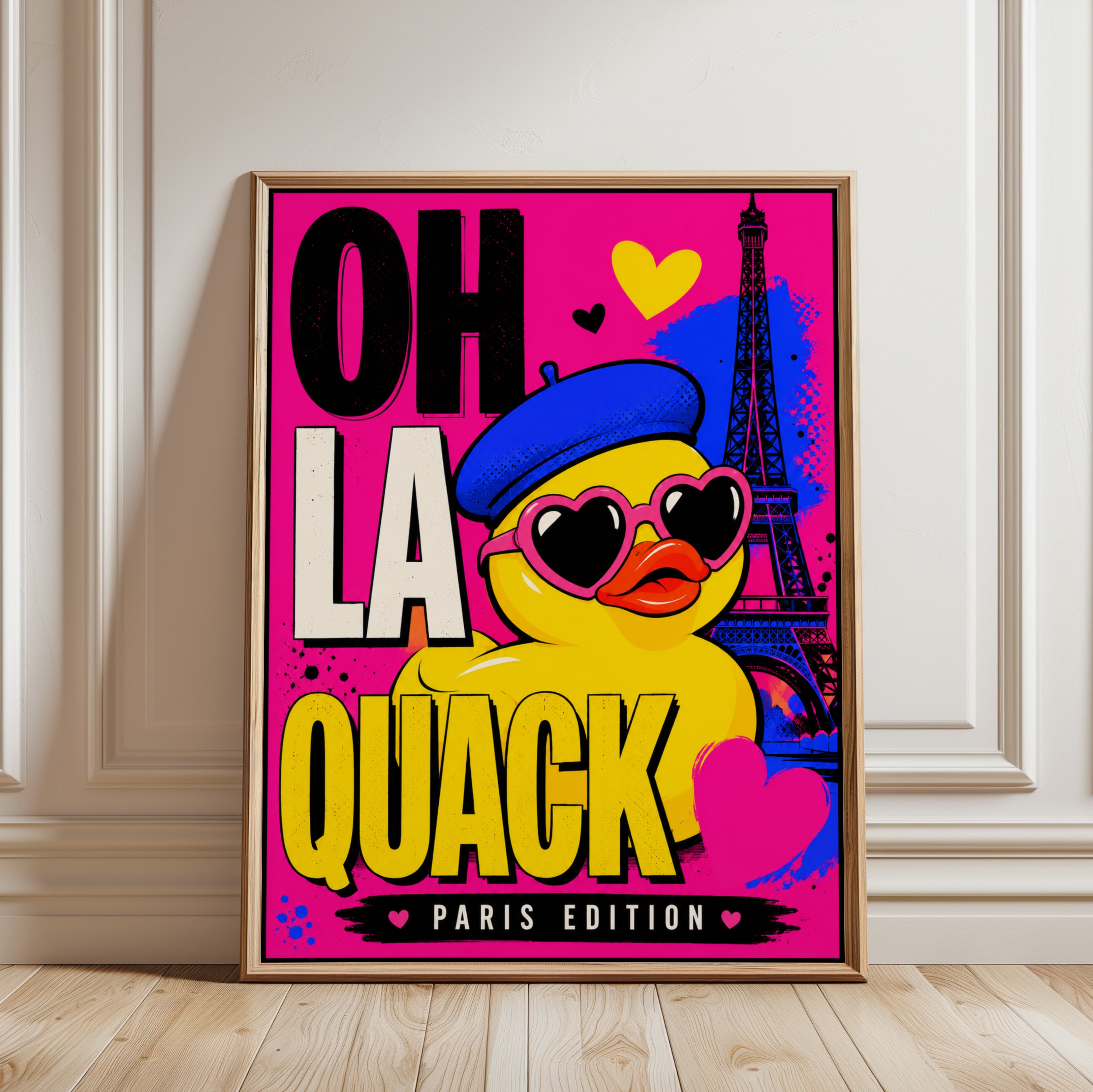 Pop Art Poster – Paris Wall Art - framed detail