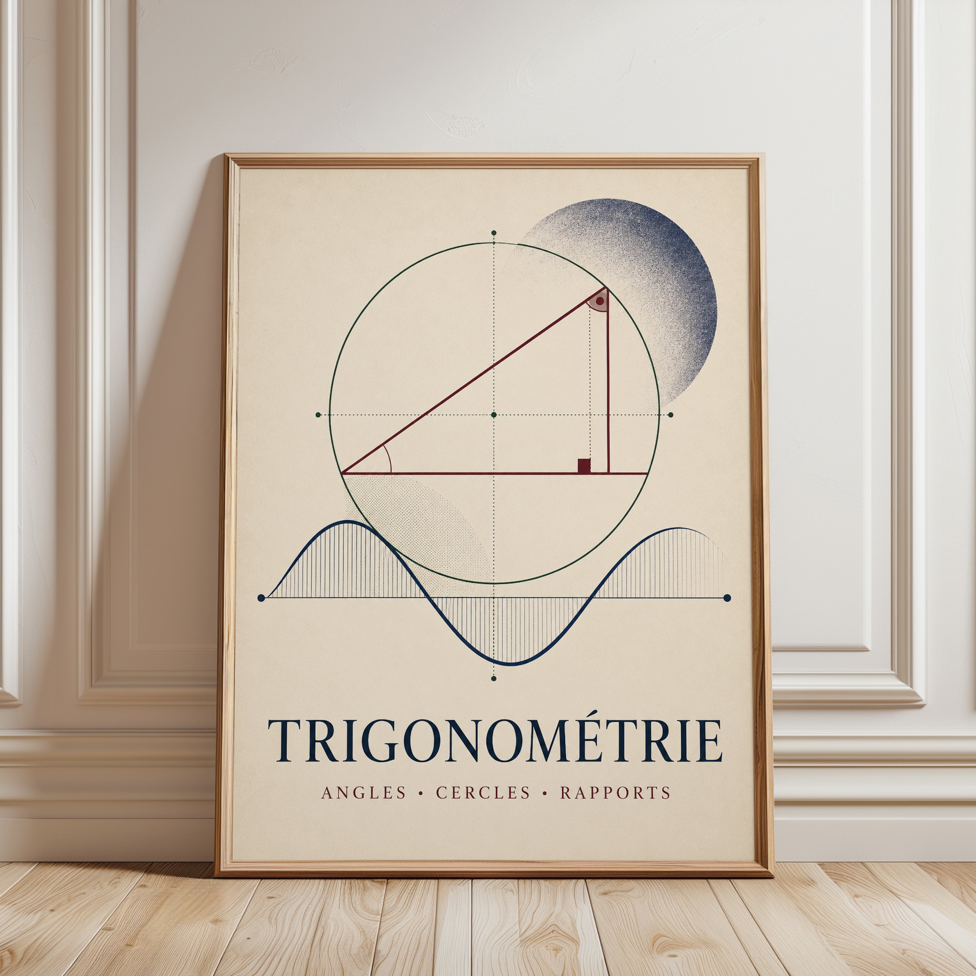 Math Wall Art – Trigonometry Print - framed detail