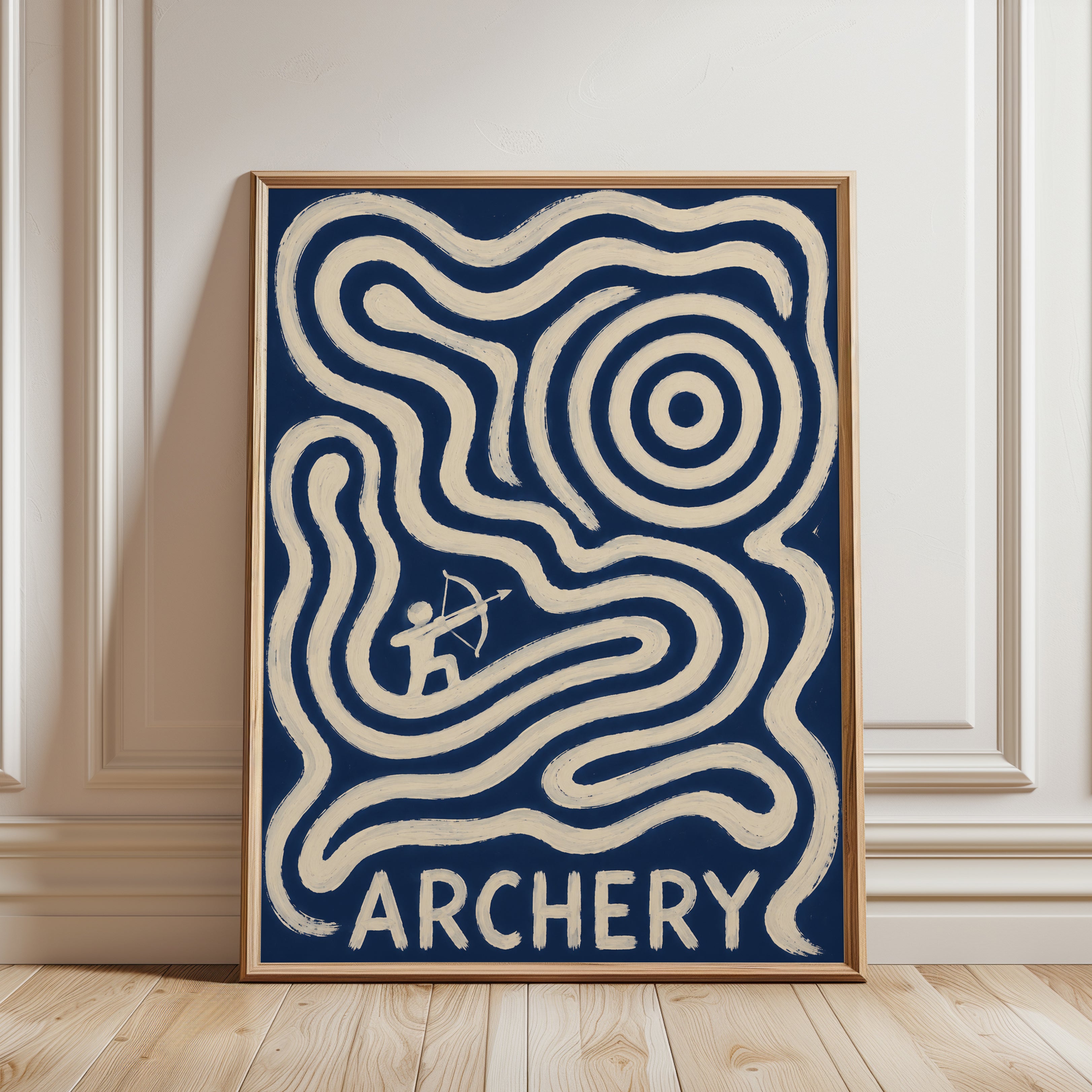 Archery Wall Art – Vintage Sports Poster - framed detail