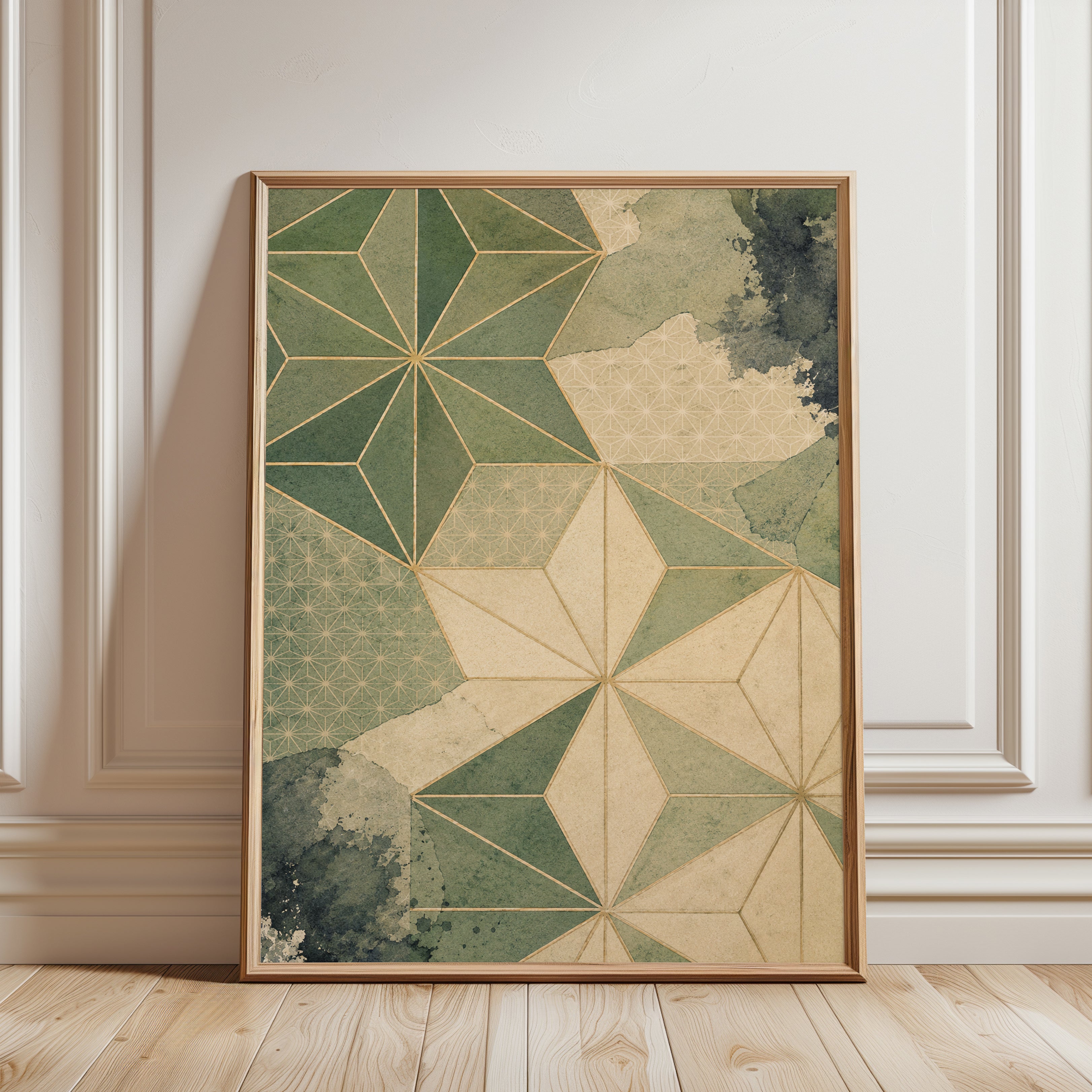 Japanese Abstract Art Print - framed detail