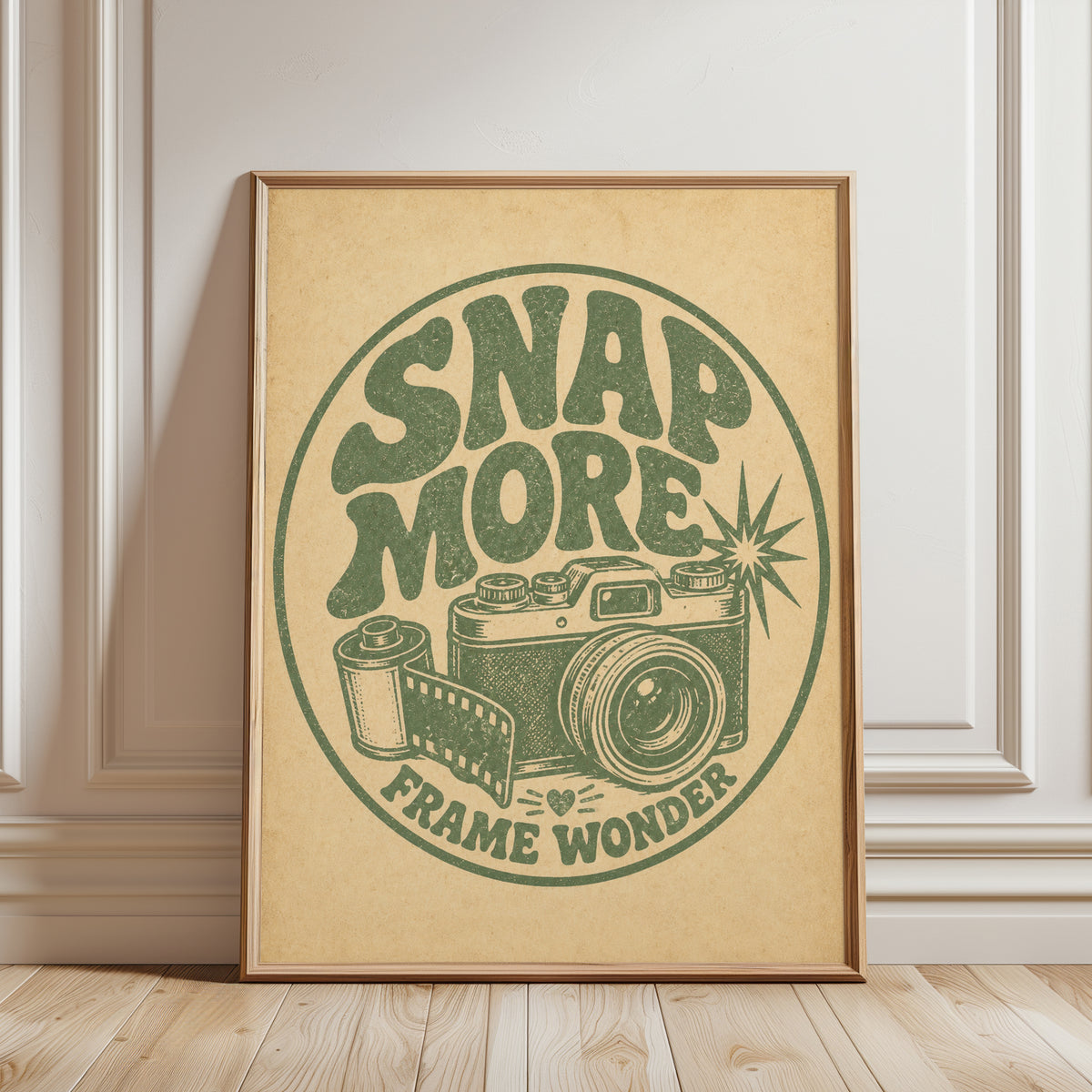 Photography Wall Art: Vintage Camera Illustration - framed detail