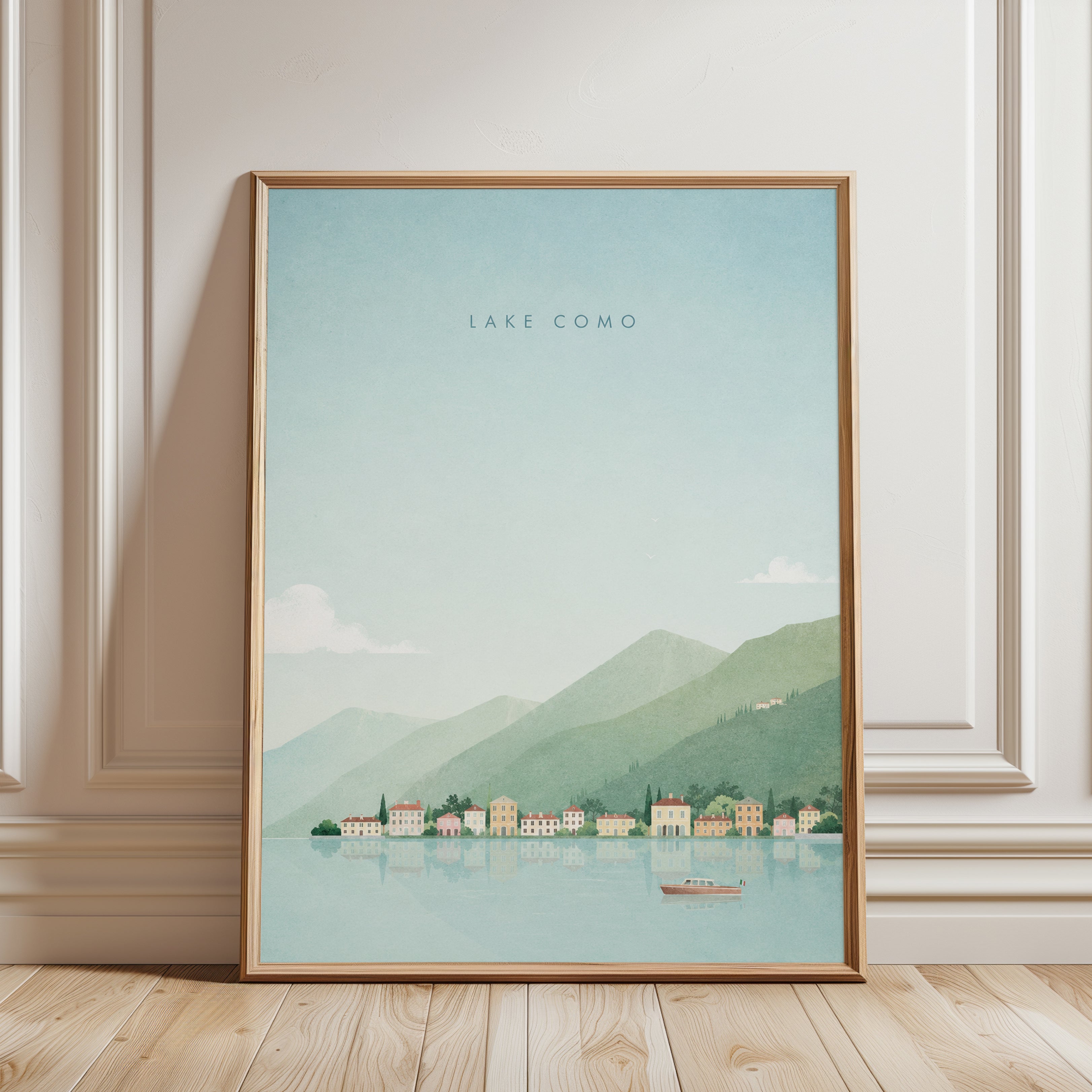 Lake Como Print – Italy Travel Poster - framed detail