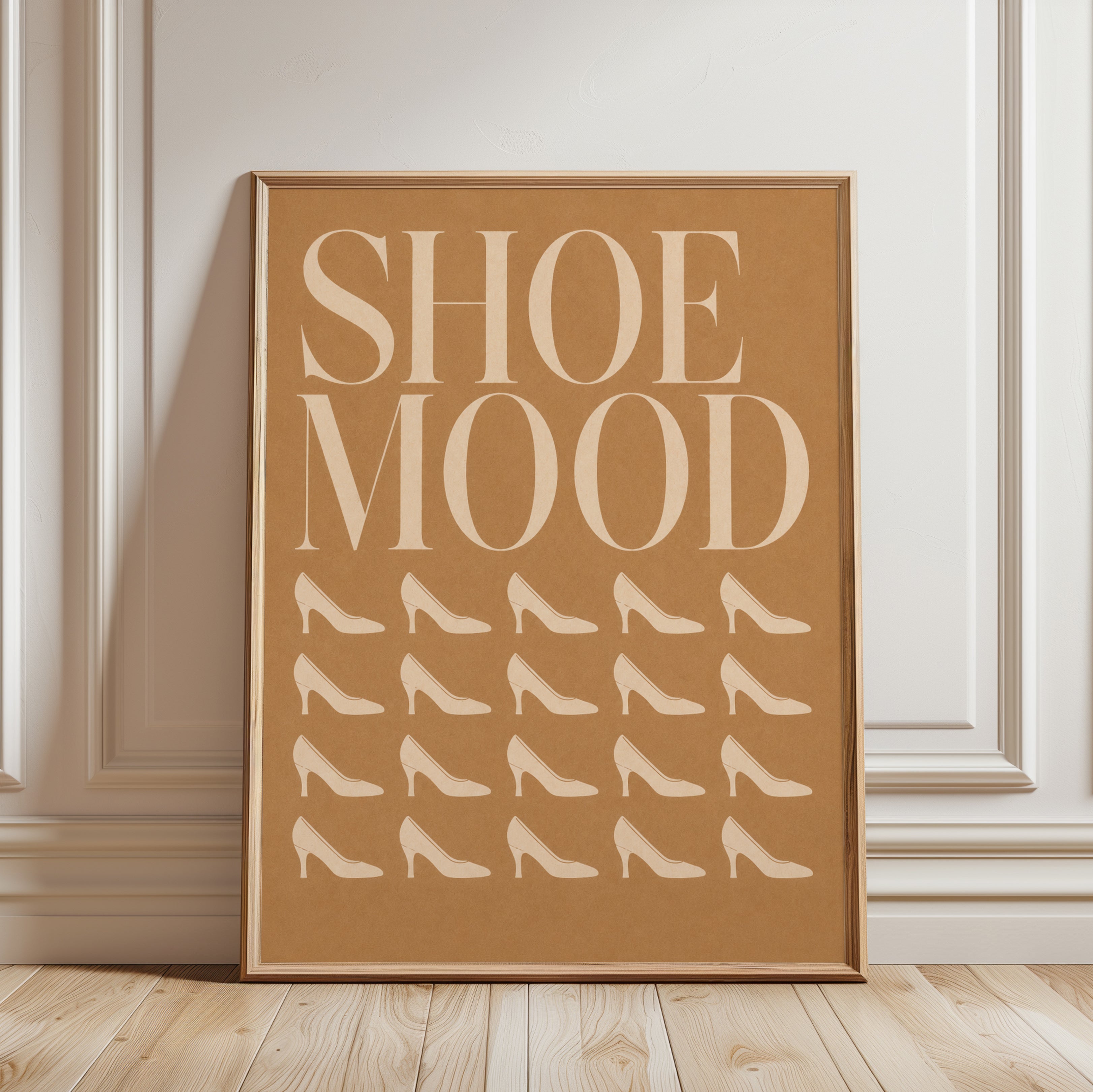 Shoe Mood Wall Art – Retro Typography - framed detail
