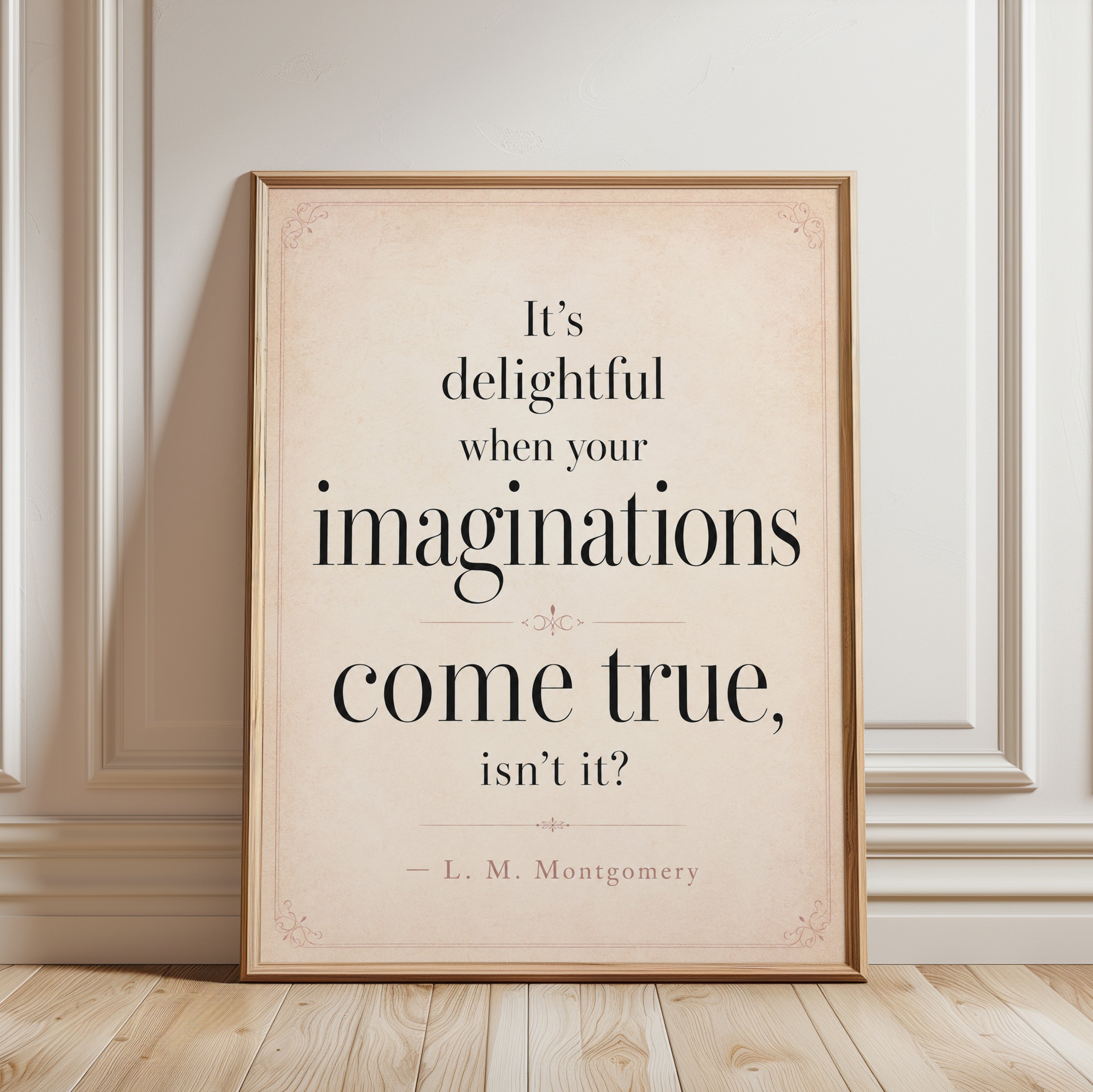 Imagination Quote Print – Literary Wall Art - framed detail