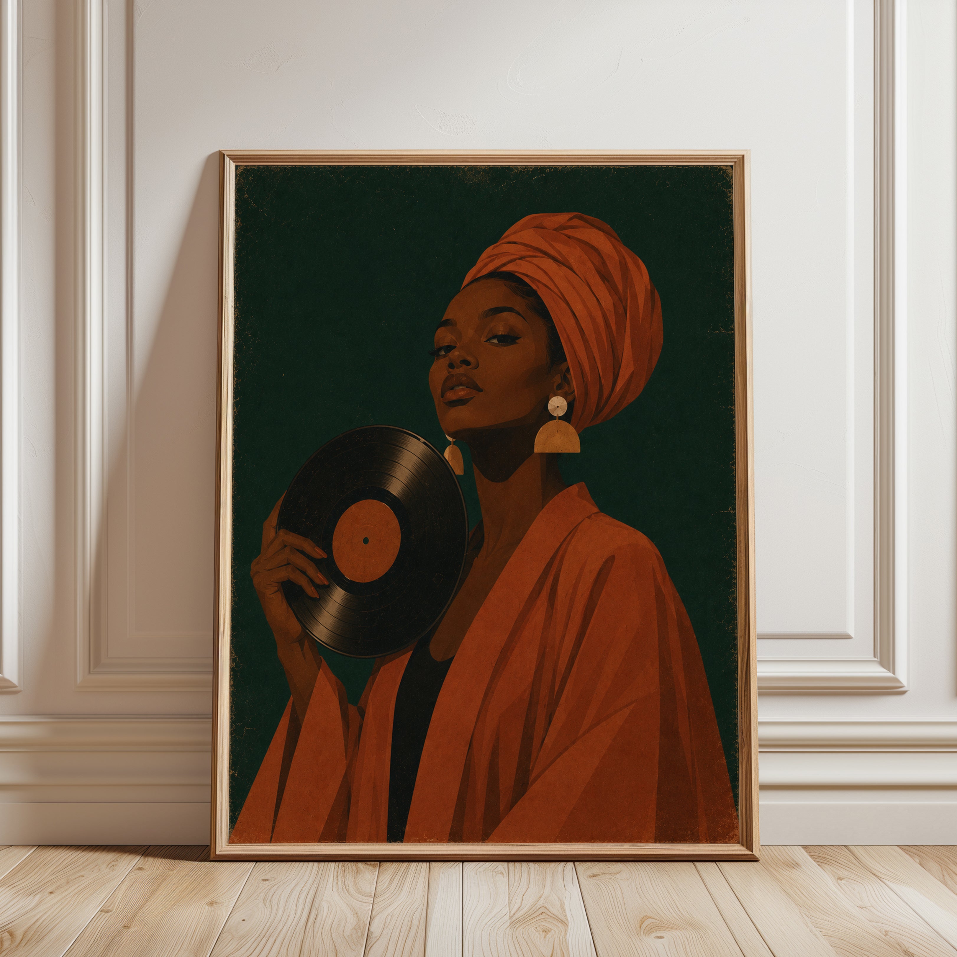Vinyl Record Wall Art – Music Lover Print - framed detail