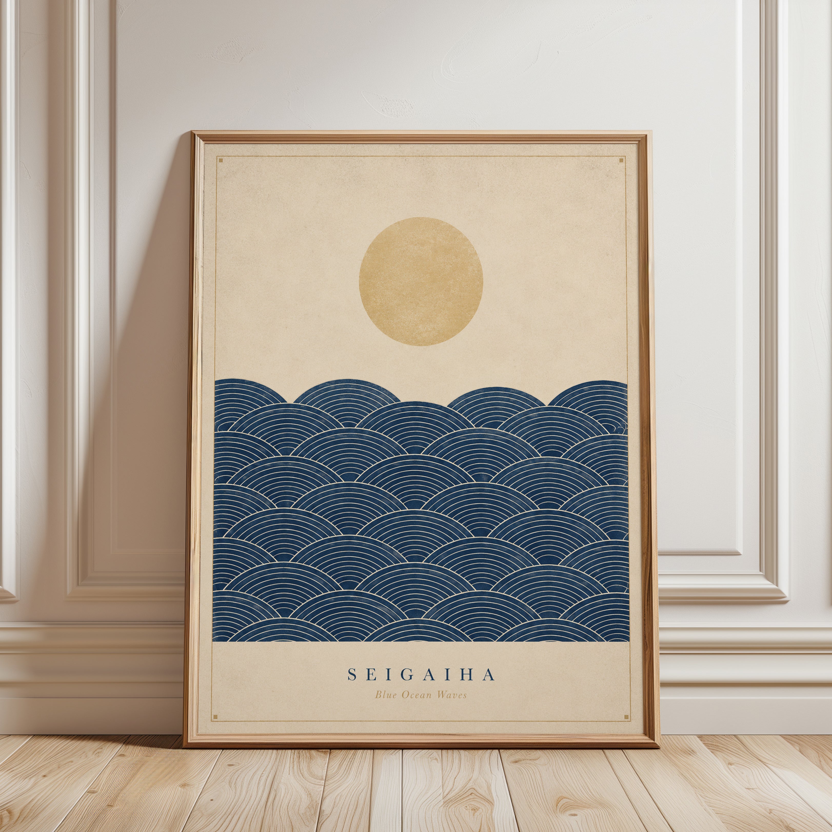 Japanese Wave Art Print - framed detail