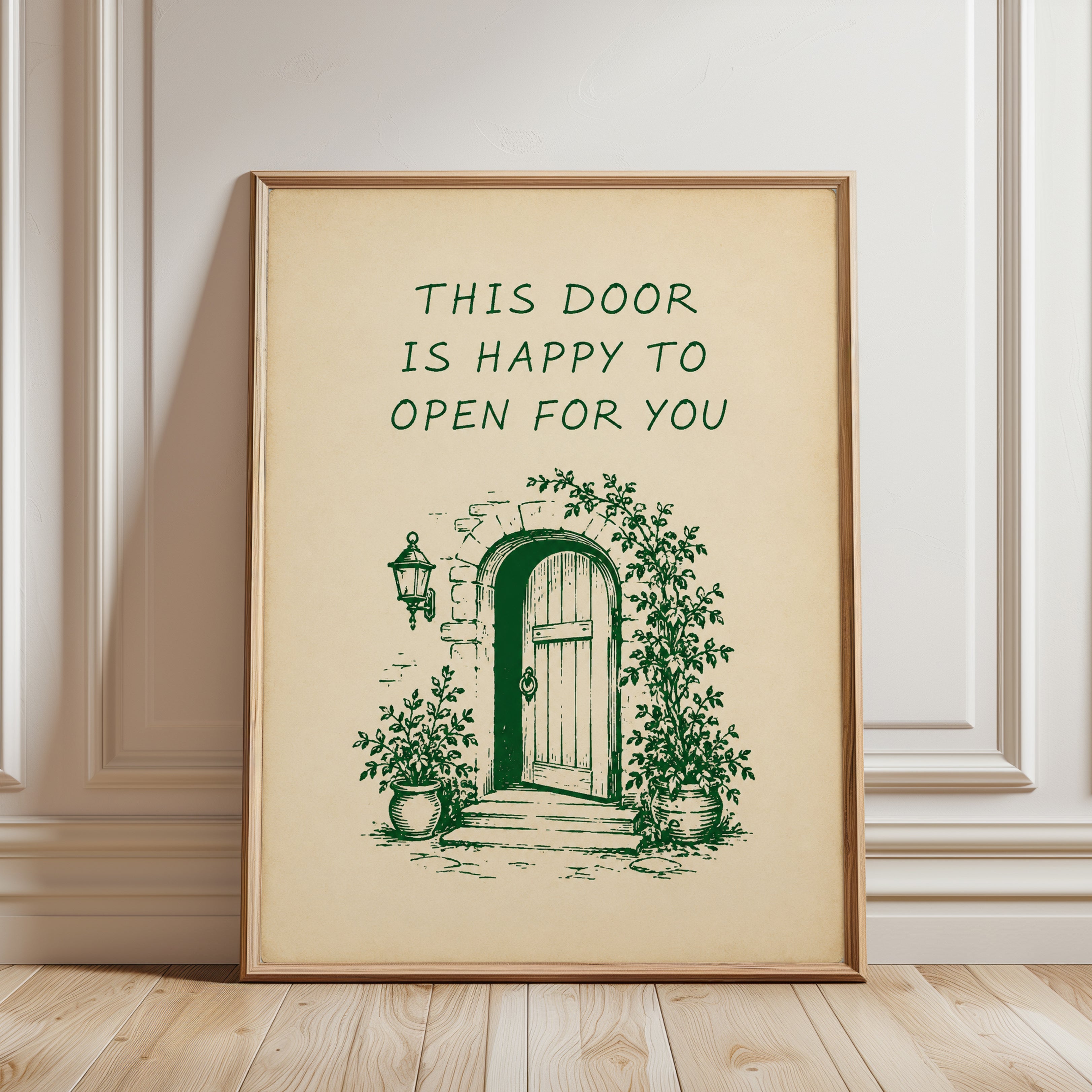 Cottagecore Door Art Print - framed detail