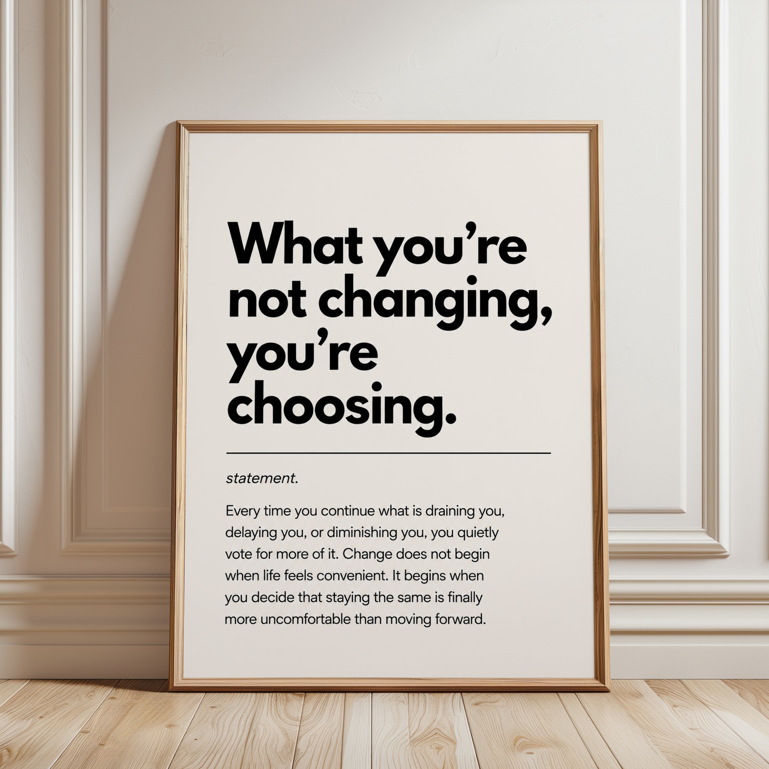 Motivational Quote Wall Art - framed detail