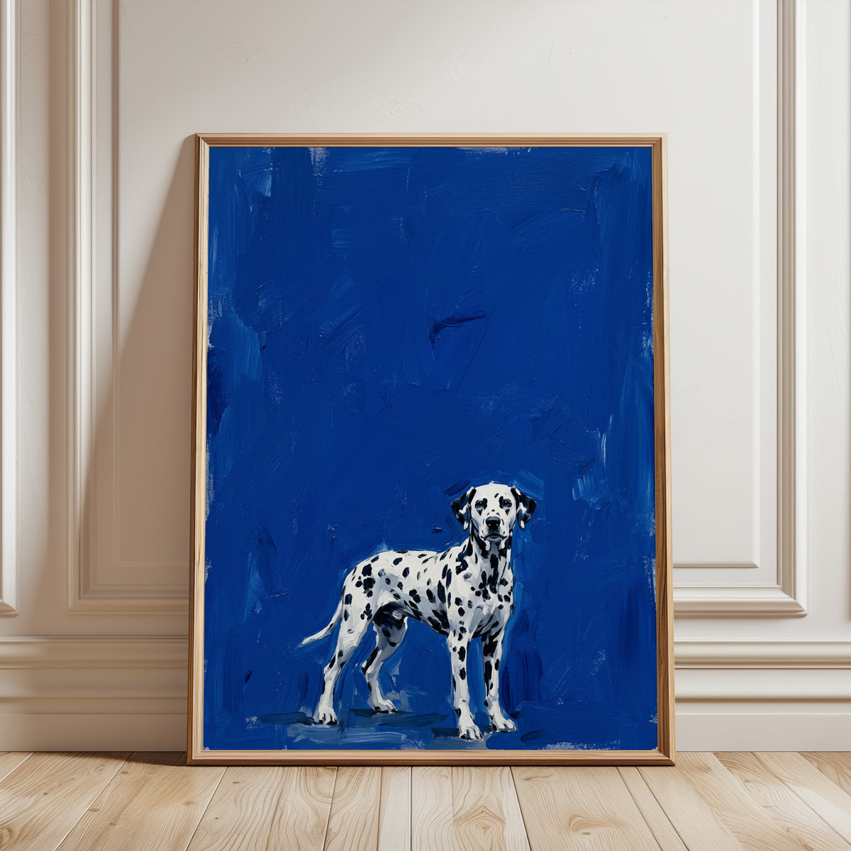 Dalmatian Dog Portrait Print – Modern Pet Lover Wall Art - framed detail
