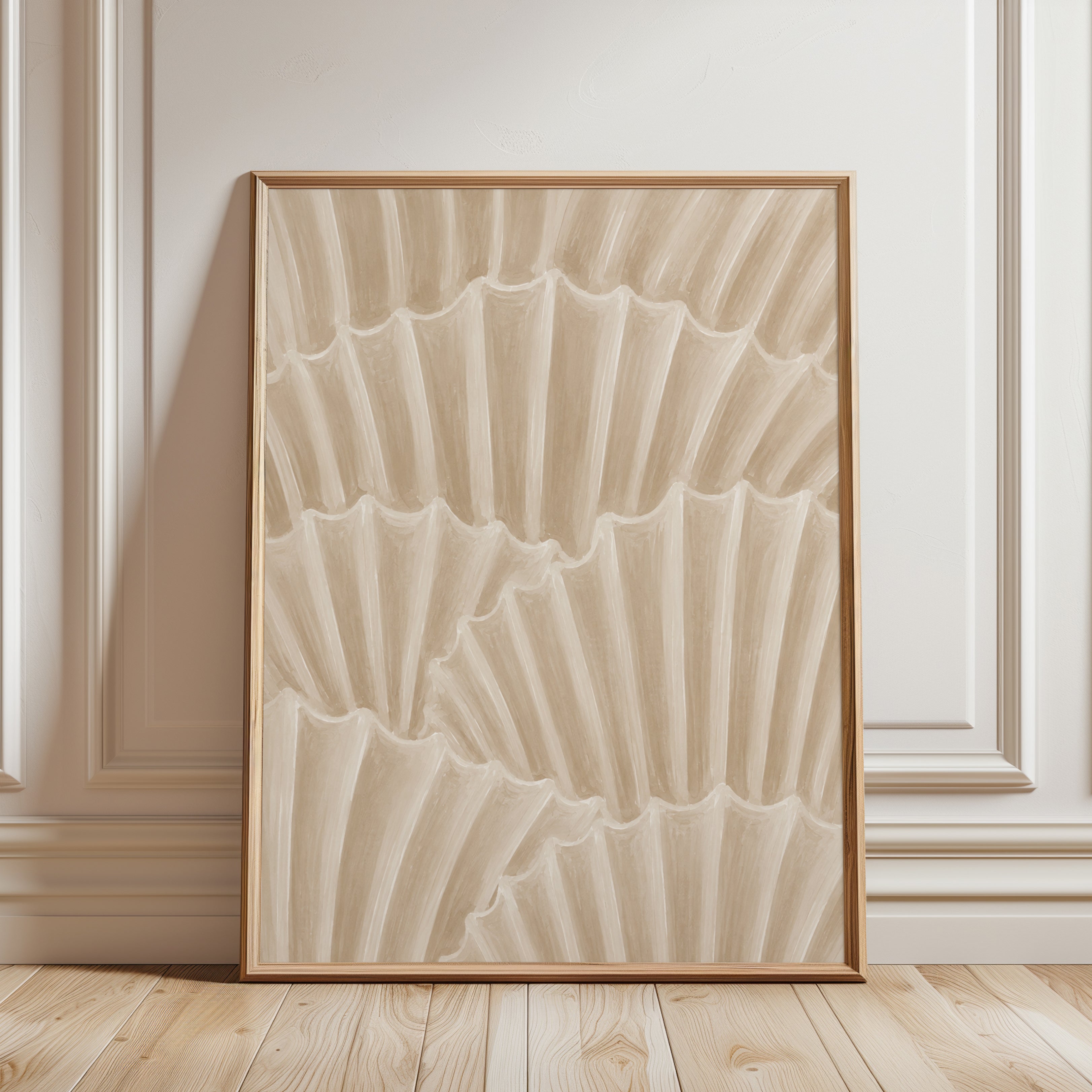 Neutral Abstract Wall Art - framed detail