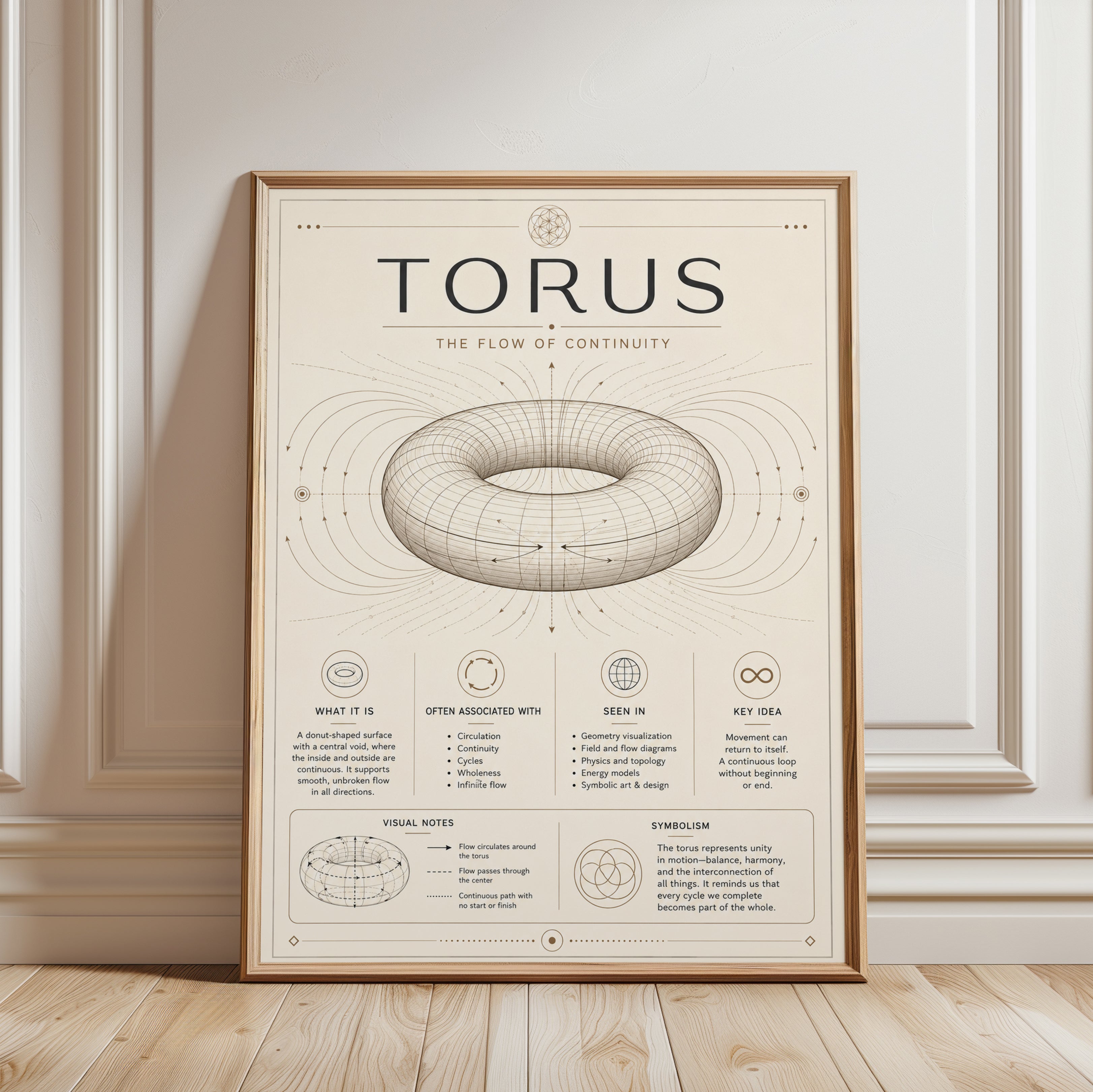Torus Geometry Poster: Sacred Diagram - framed detail