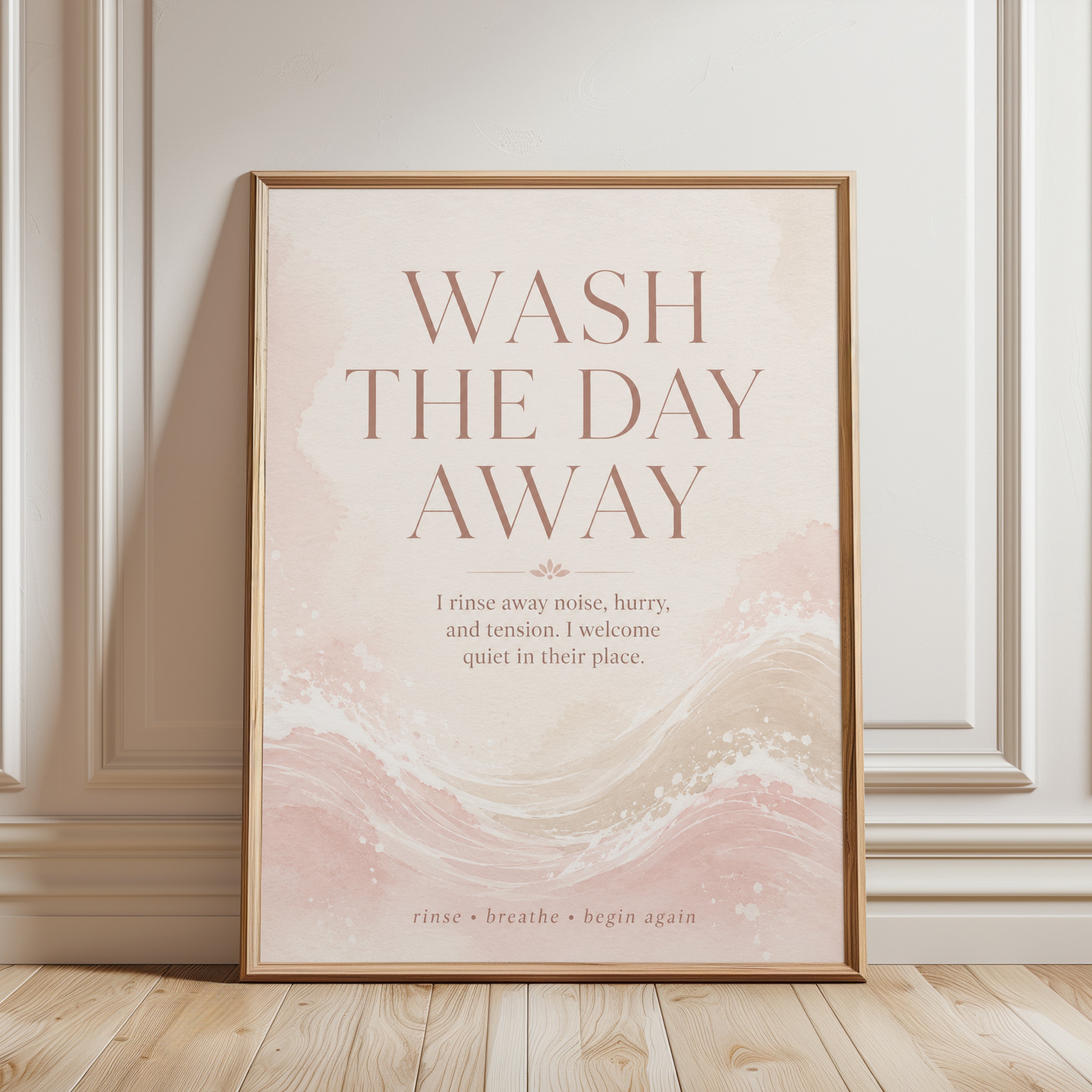 Bathroom Affirmation Print - framed detail