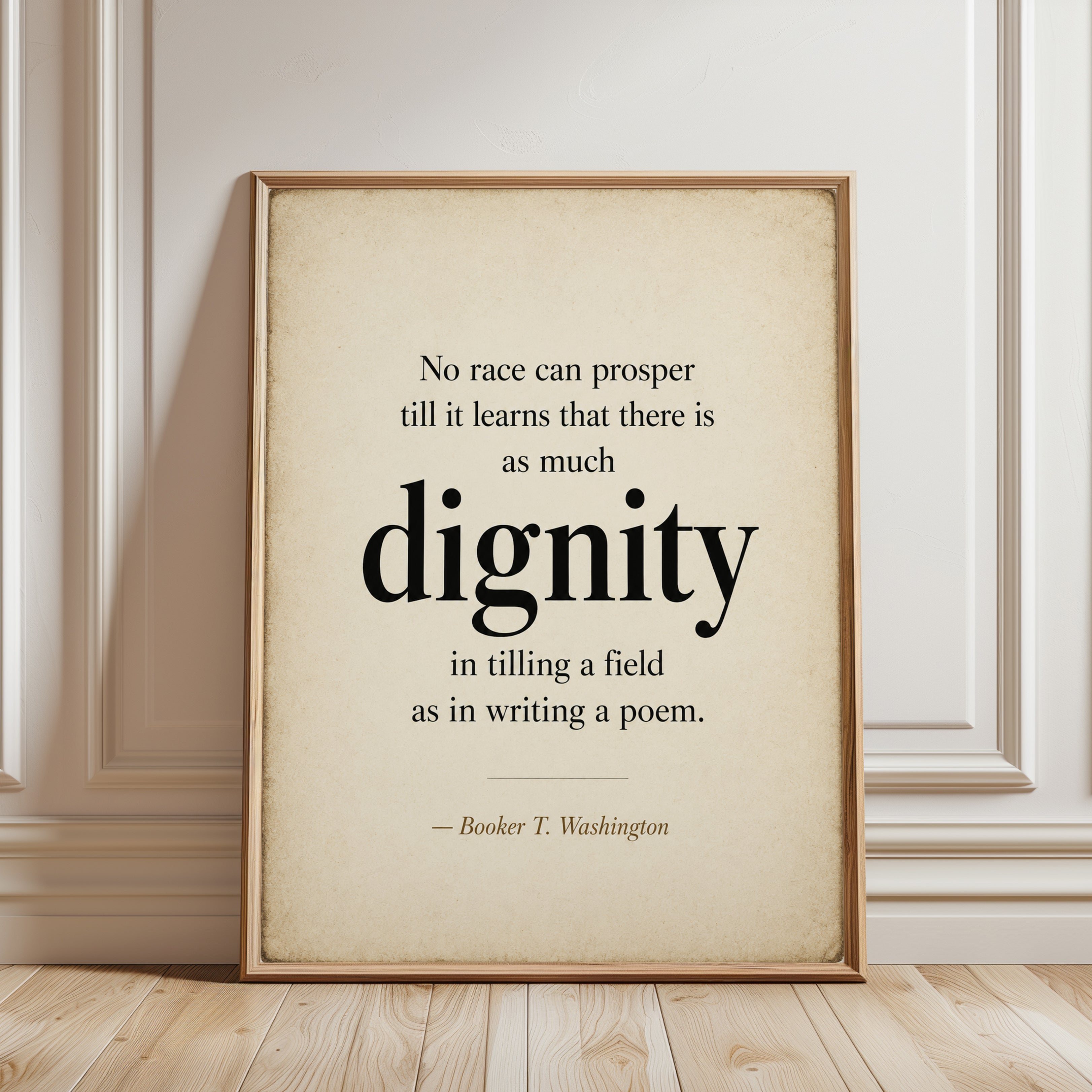 Dignity Quote Print - framed detail