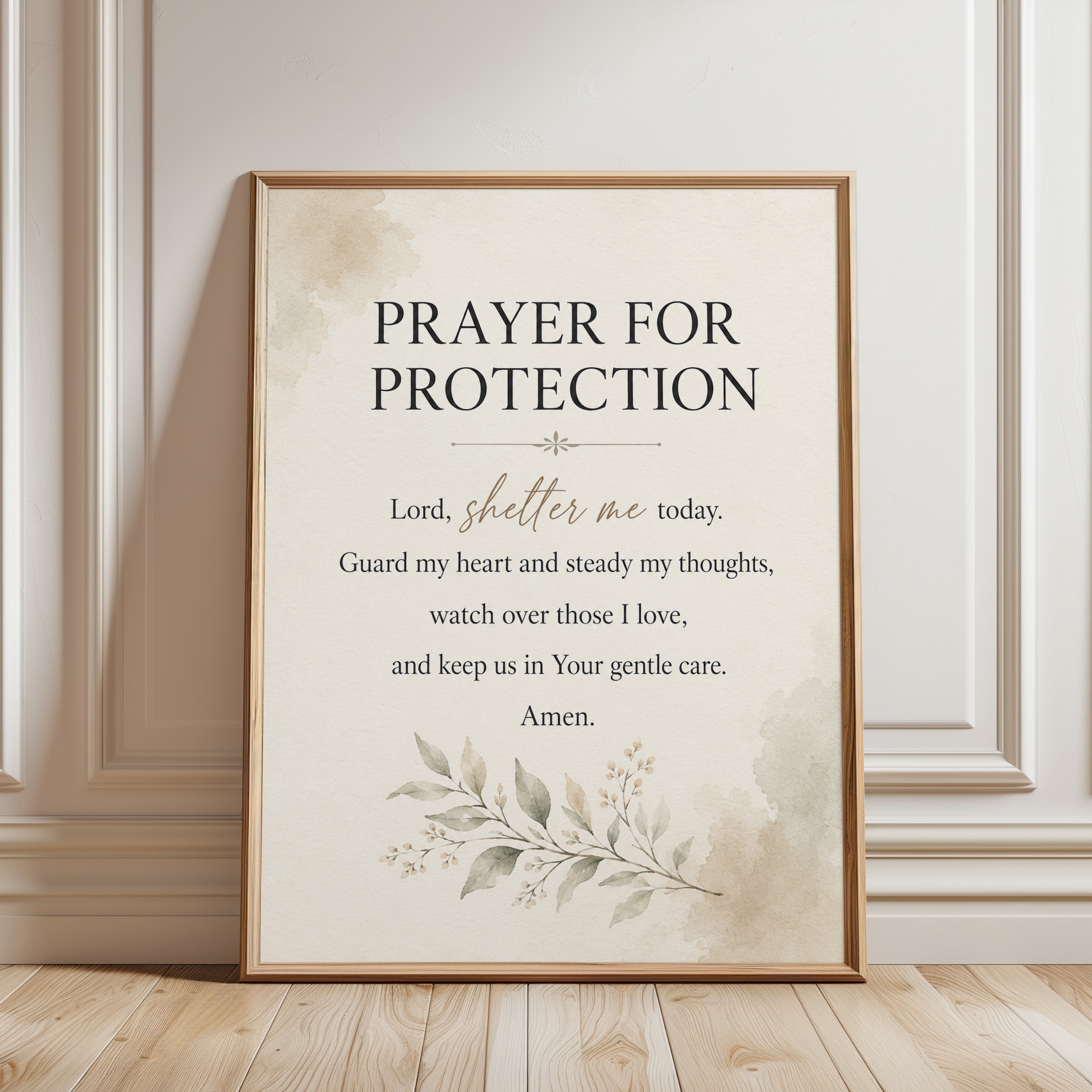 Prayer Wall Art – Protection Prayer Print - framed detail