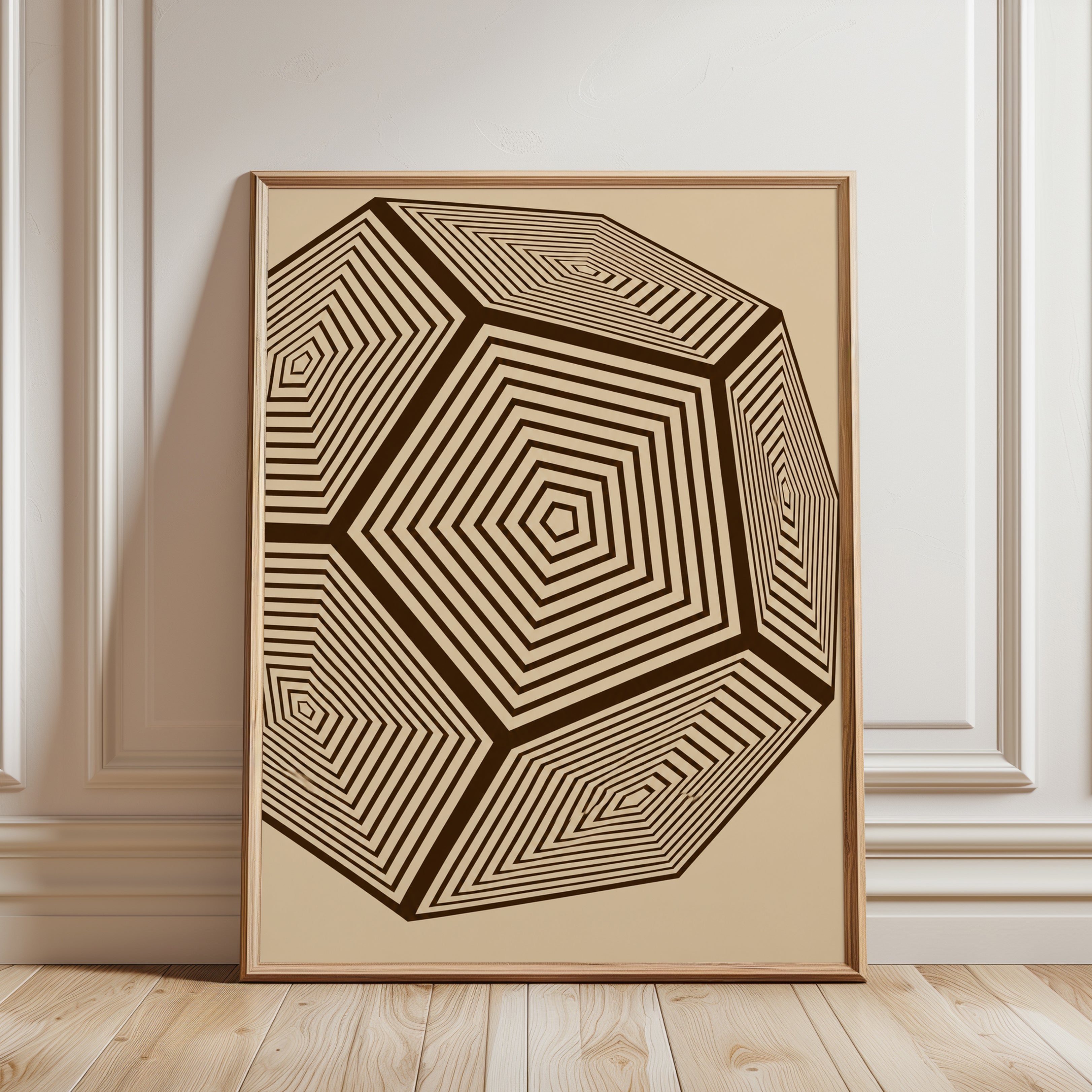 Geometric Wall Art – Op Art Print - framed detail