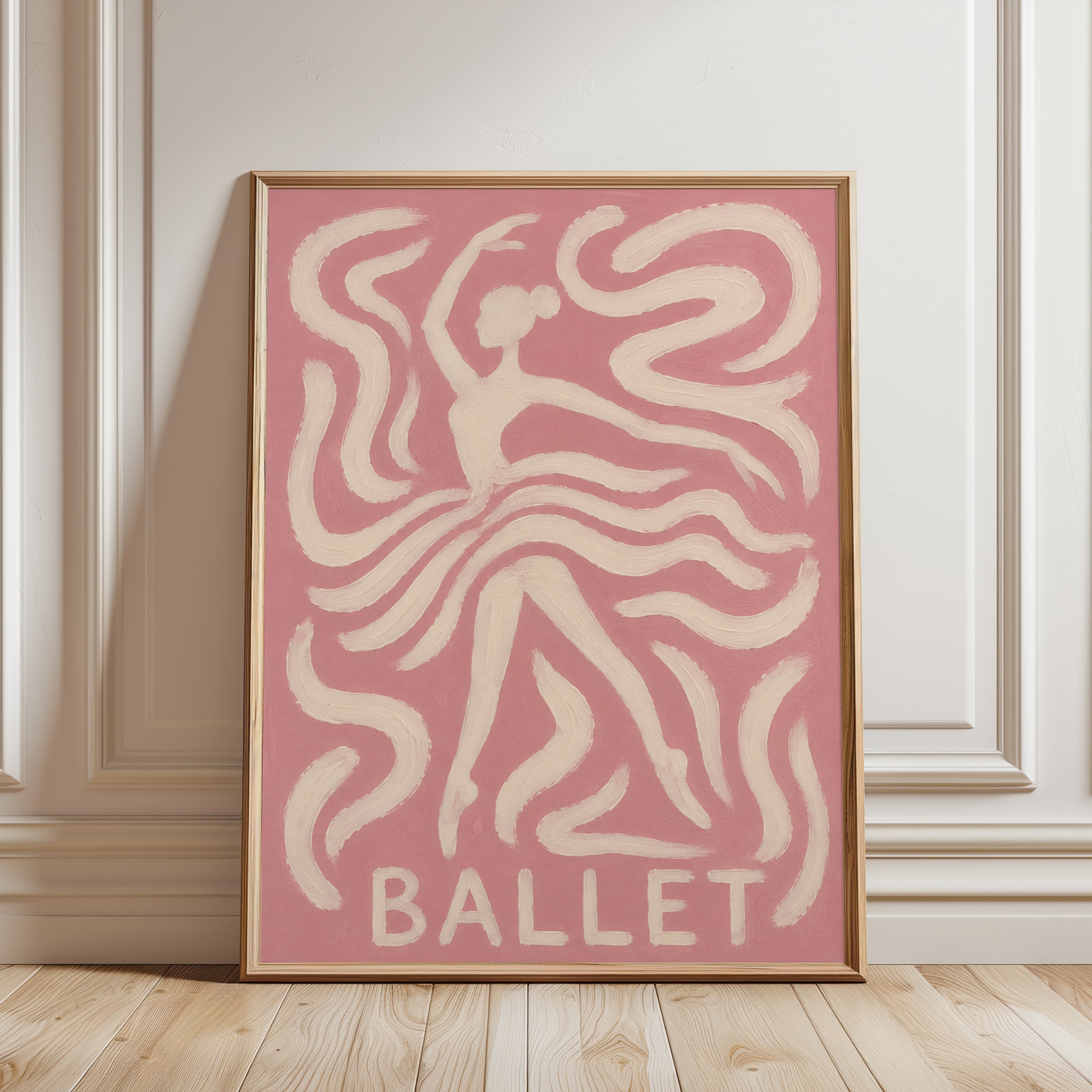 Ballet Dancer Silhouette Print - framed detail