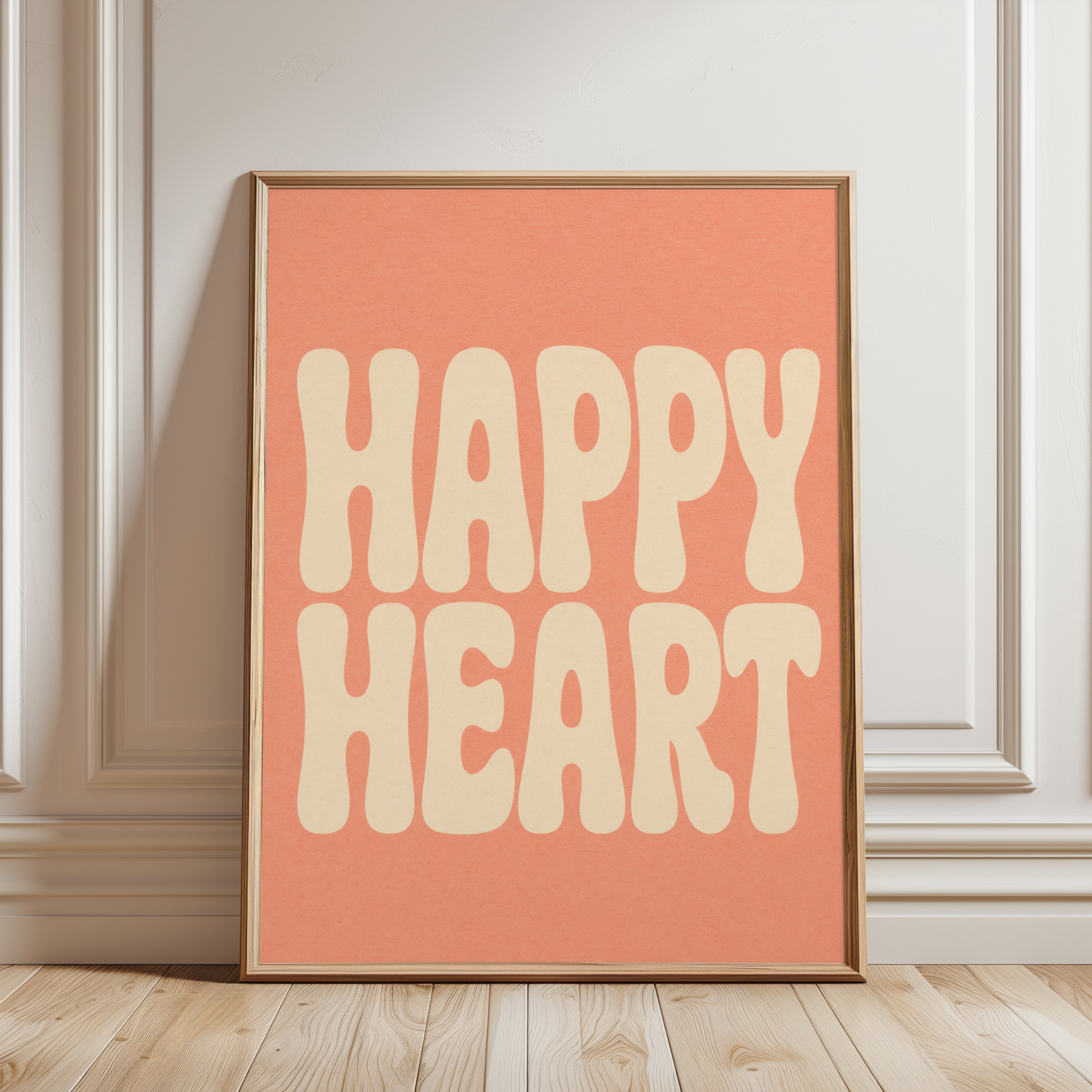 Happy Heart Wall Art Print - framed detail