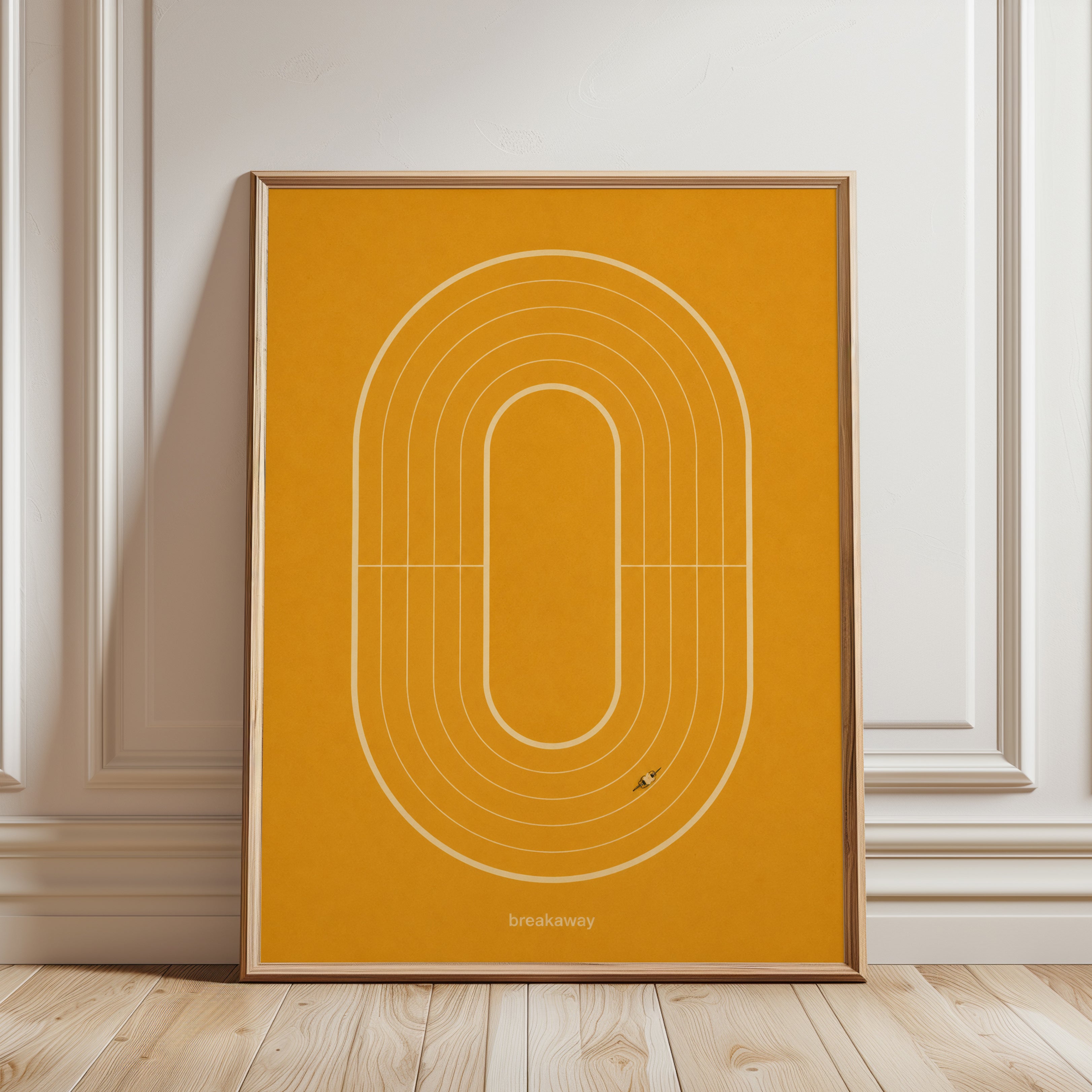Minimalist Geometric Cycling Wall Art - framed detail