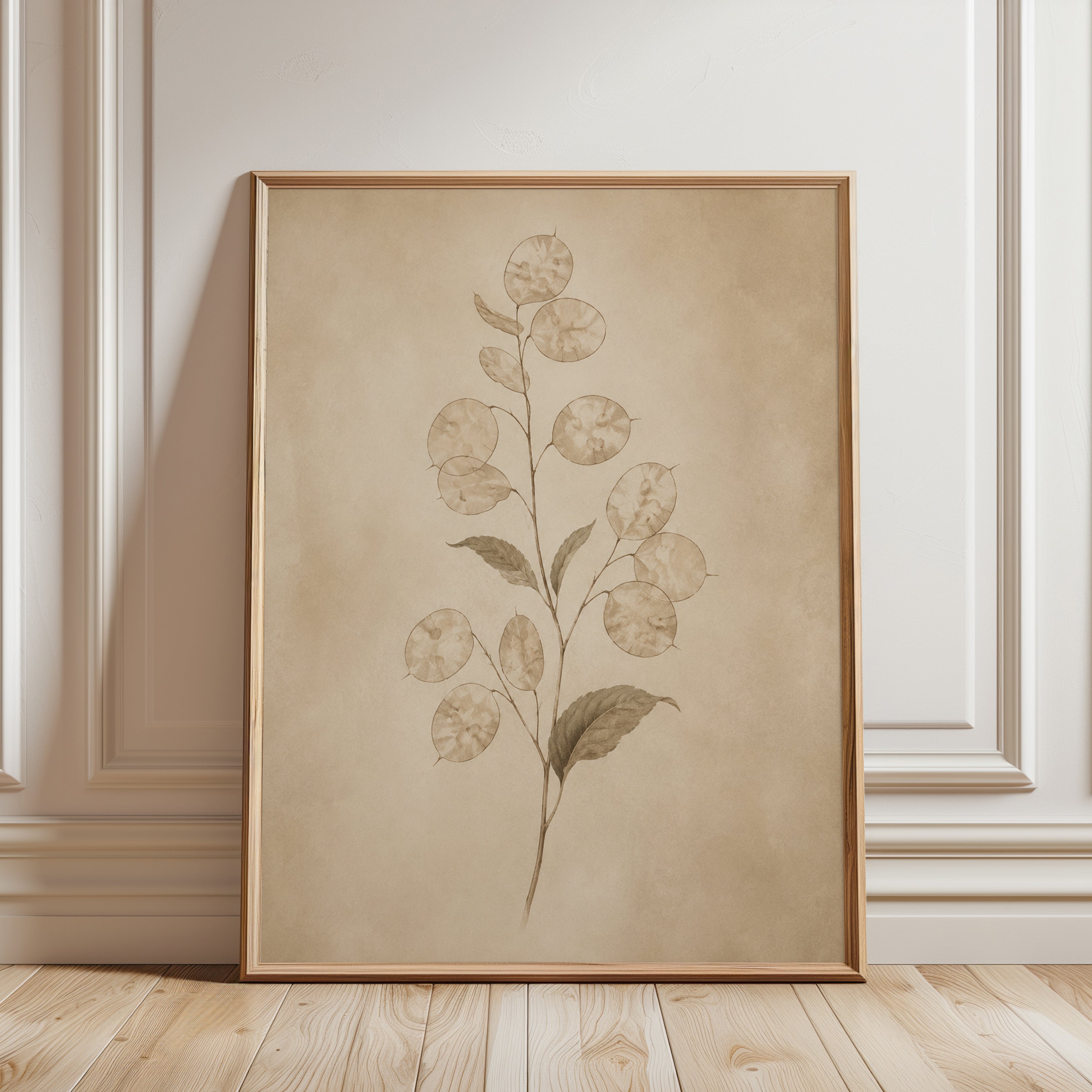 Botanical Eucalyptus Print — Pressed Plant Illustration - framed detail