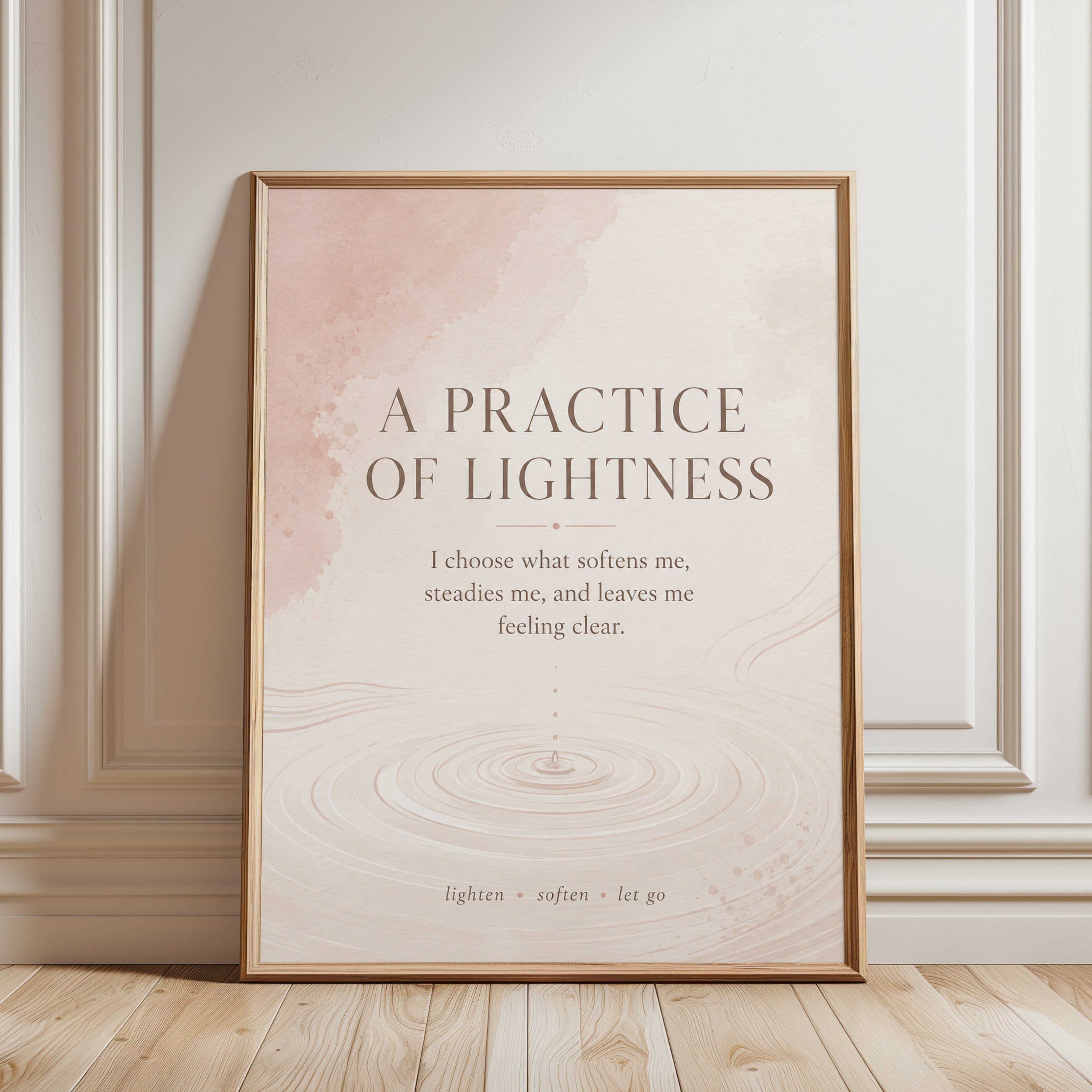 Mindfulness Wall Art – Meditation Print - framed detail
