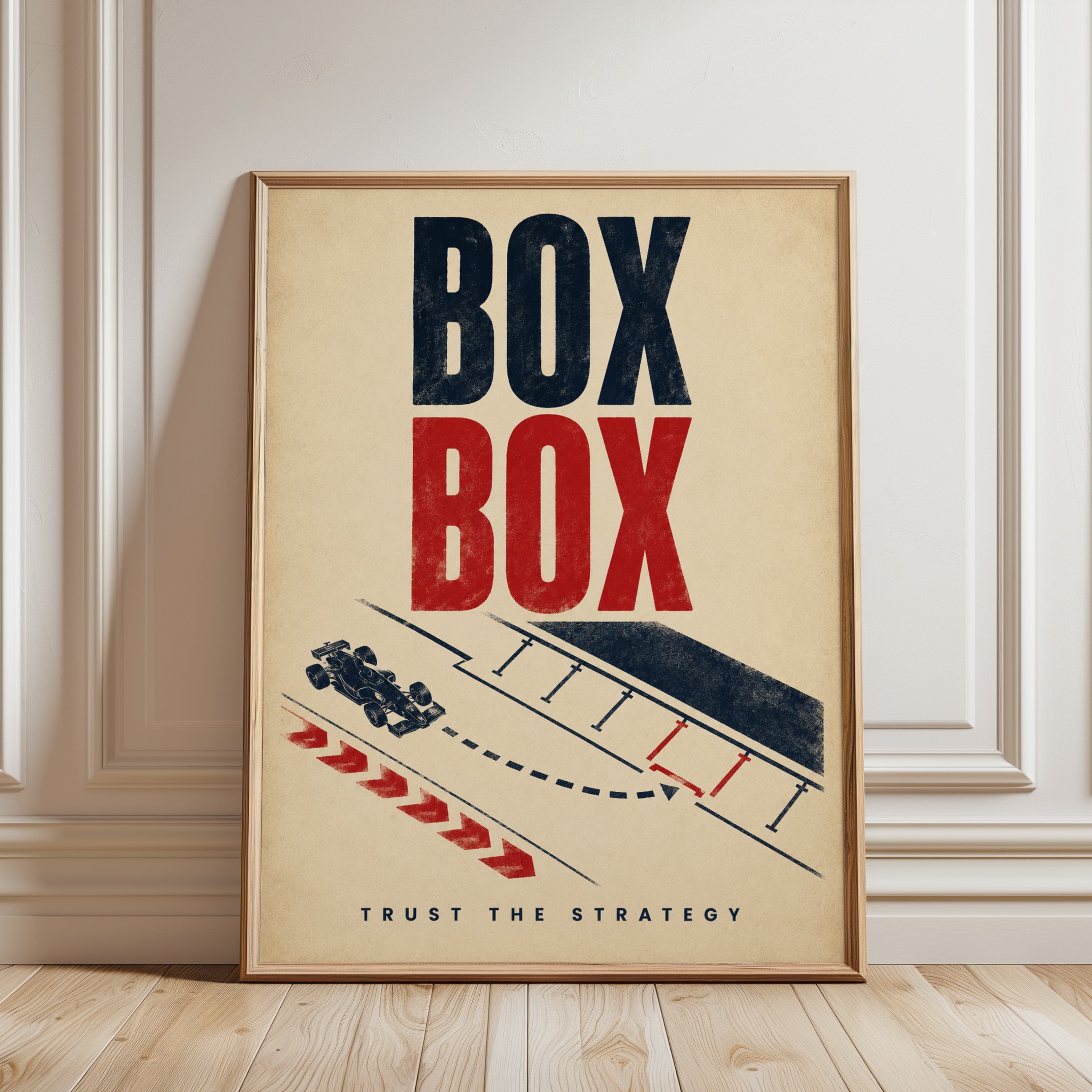 Racing Wall Art – Vintage Racing Poster - framed detail