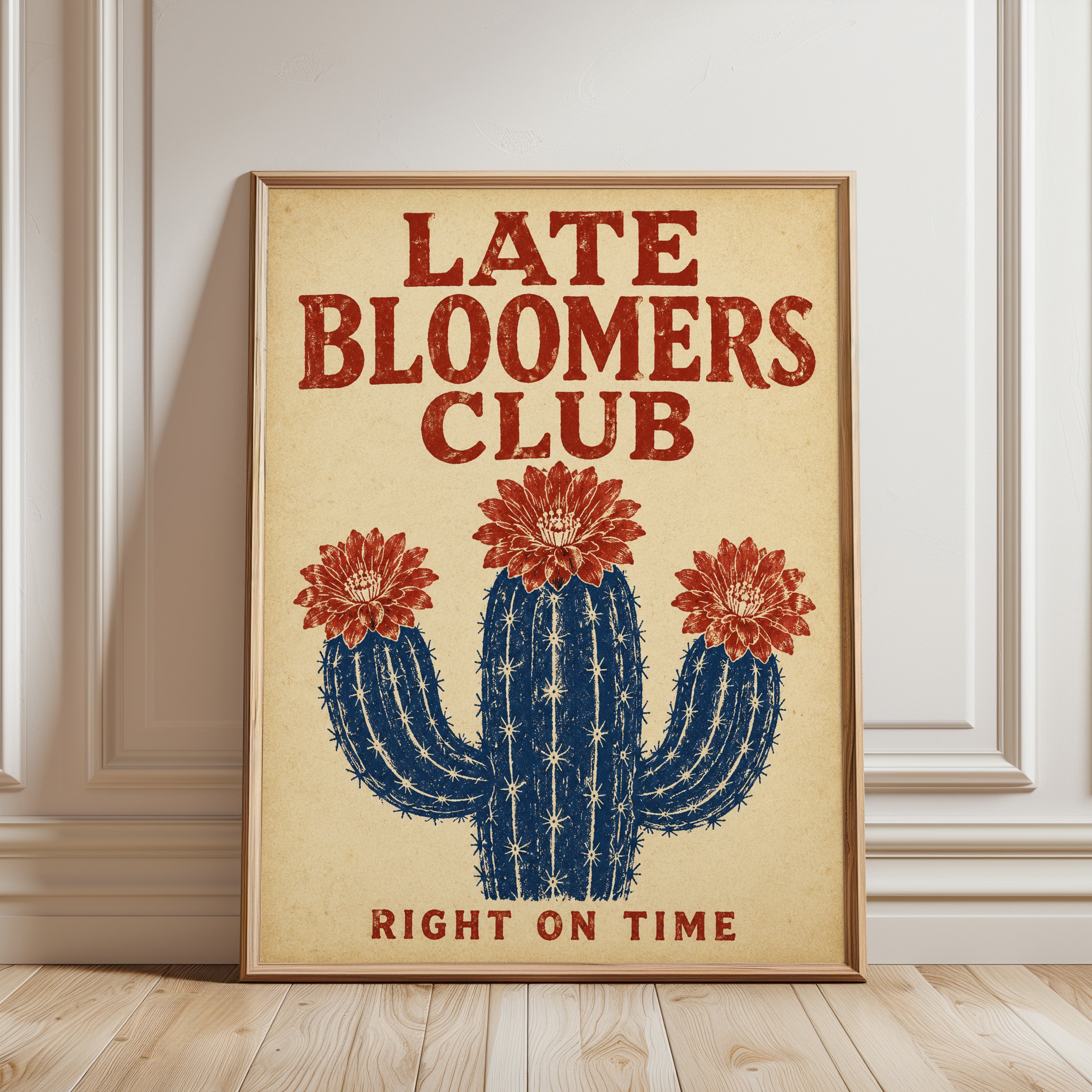 Cactus Typography Print - framed detail