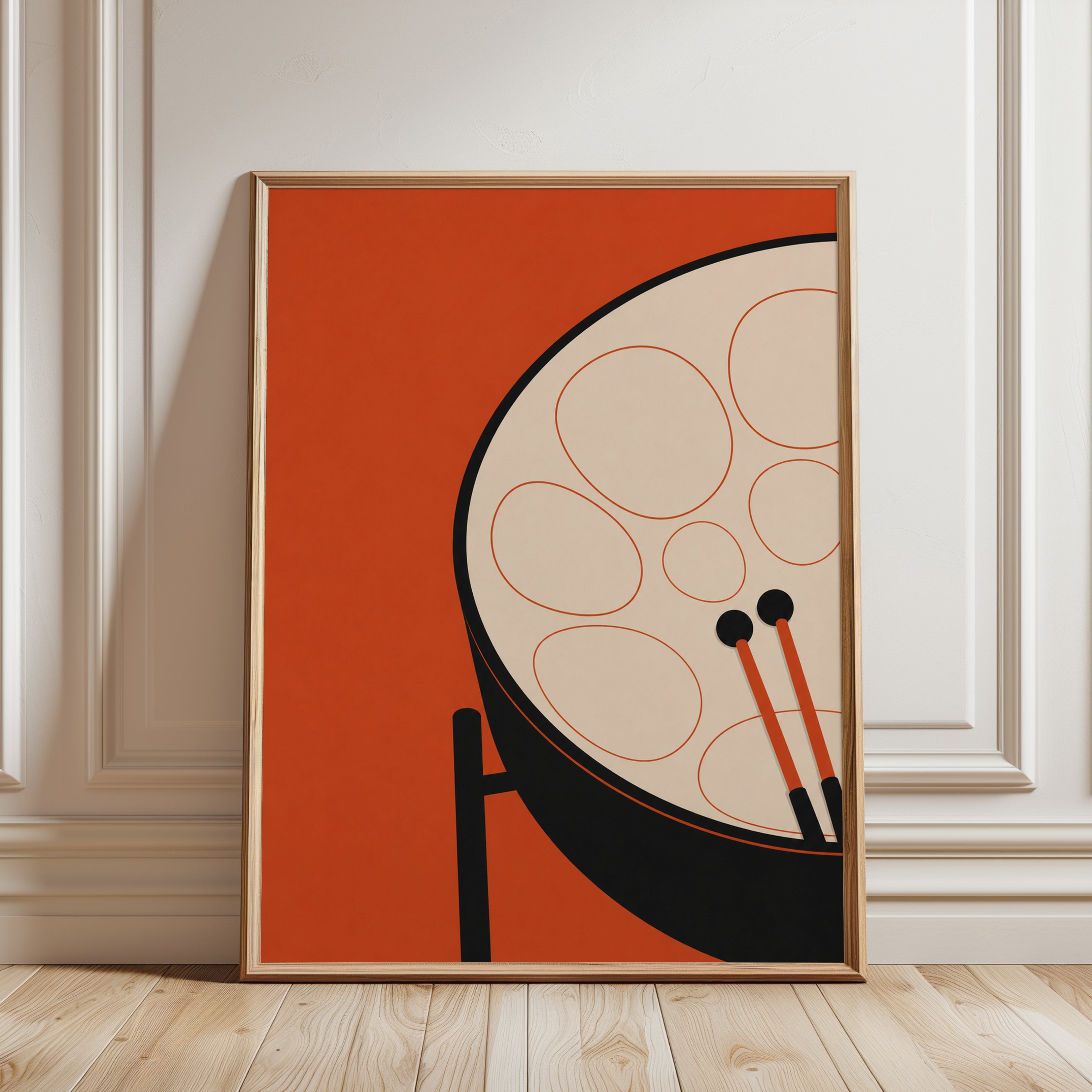 Music Poster – Drum Wall Art - framed detail