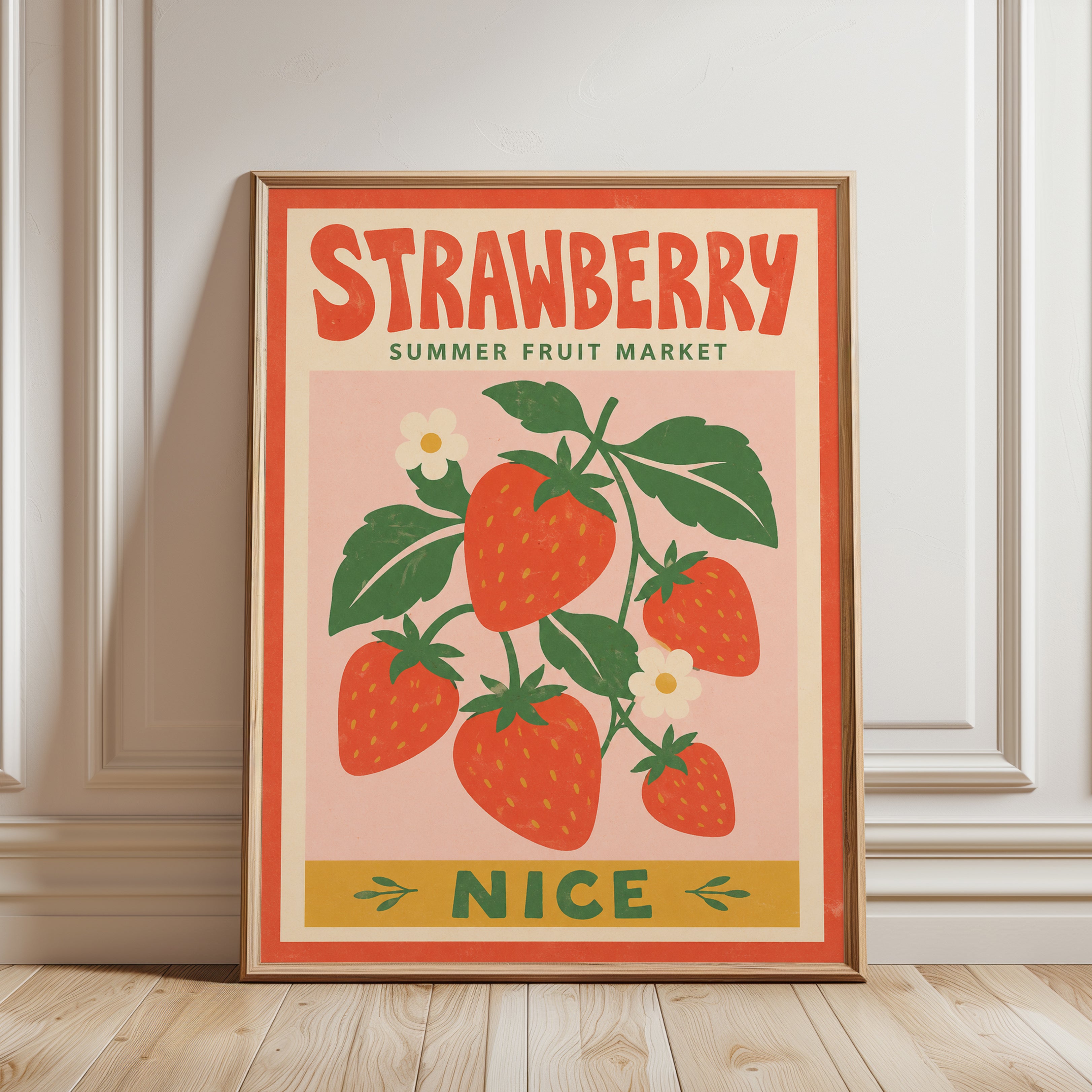 Strawberry Wall Art - framed detail