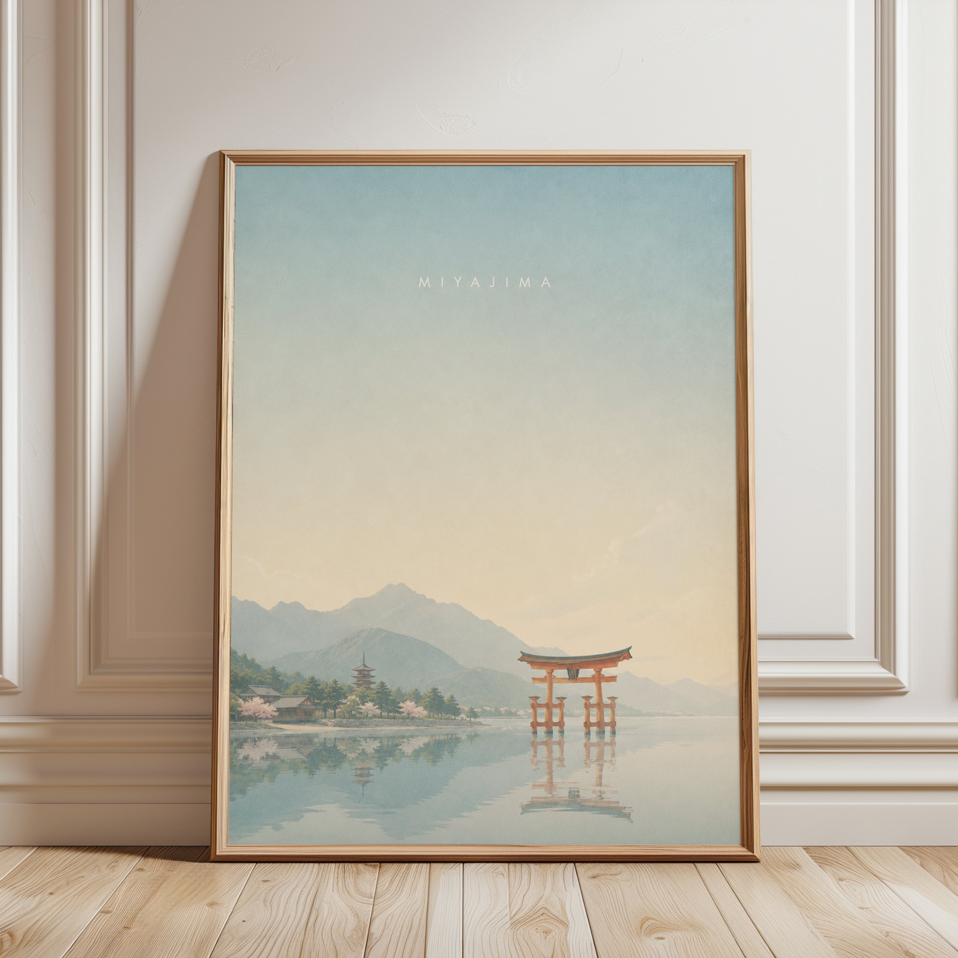 Miyajima Japan Poster – Japanese Travel Print - framed detail