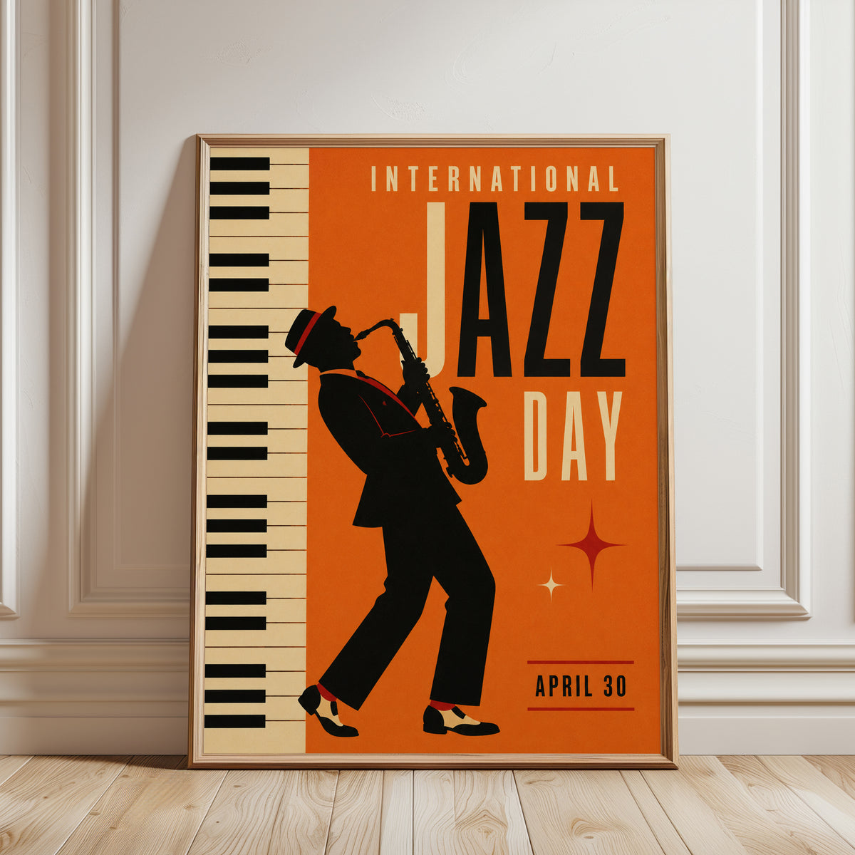 Vintage Jazz Poster - framed detail