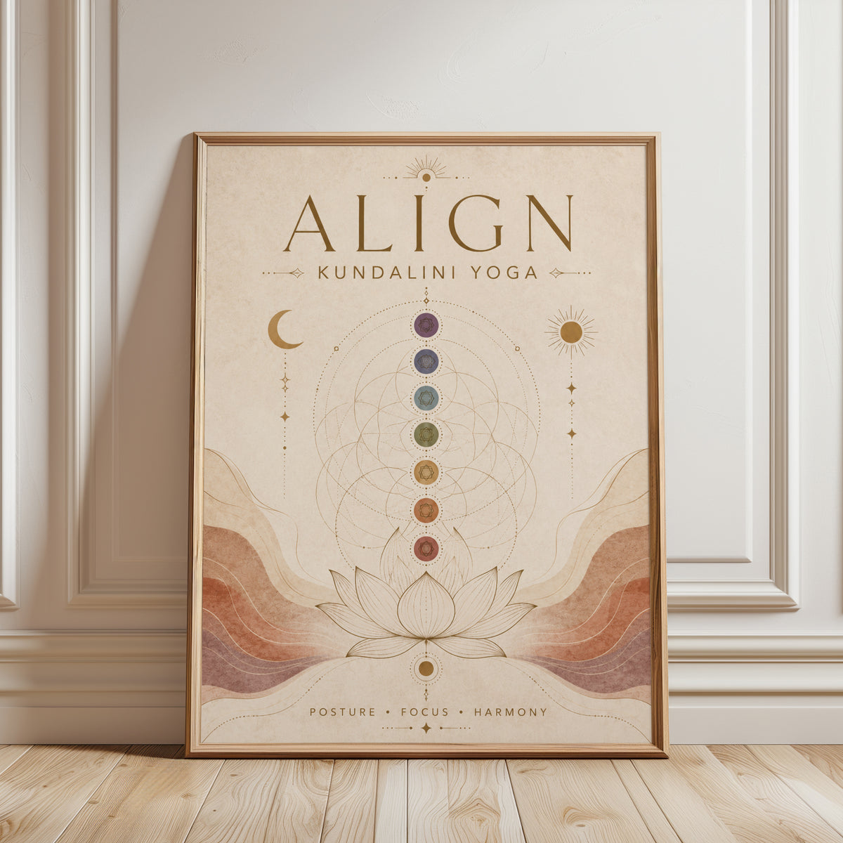 Kundalini Chakra Art Print – Align Meditation - framed detail